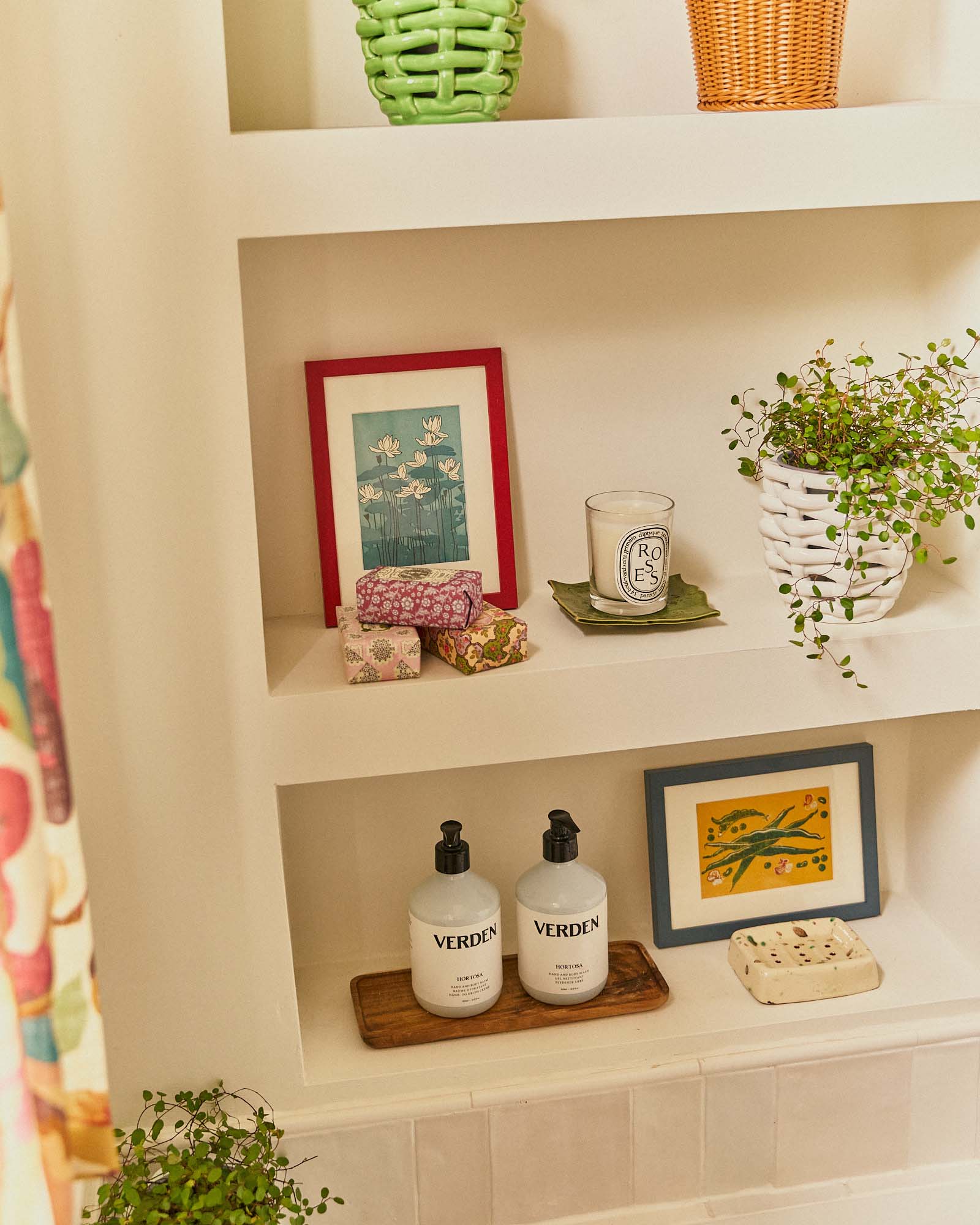 Small White Basketweave Planter