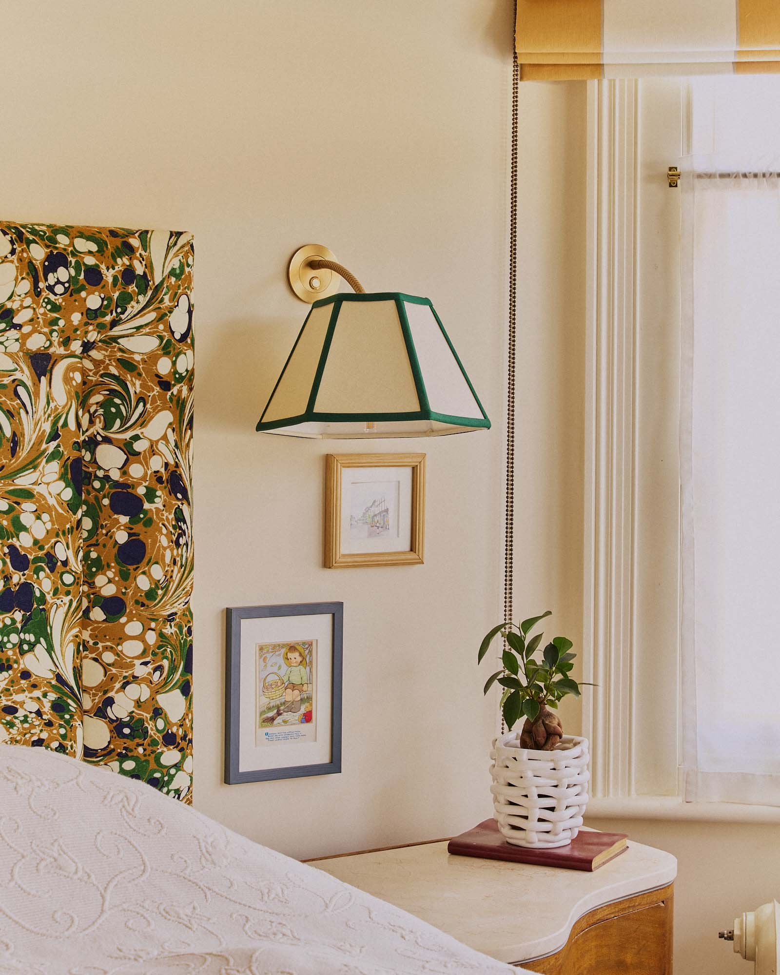 Small White Basketweave Planter