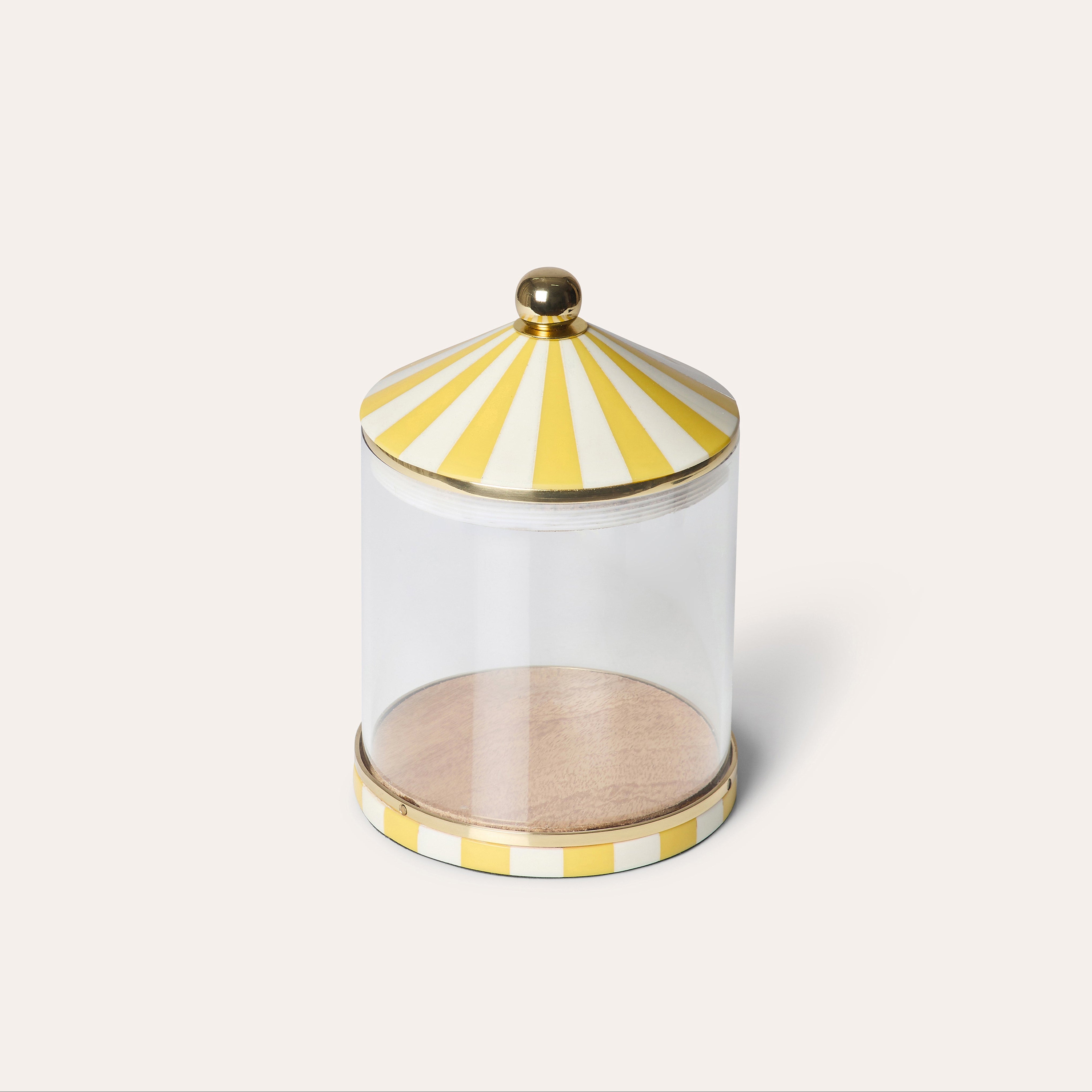 Yellow & White Circus Stripe Storage Jar | Sample Sale