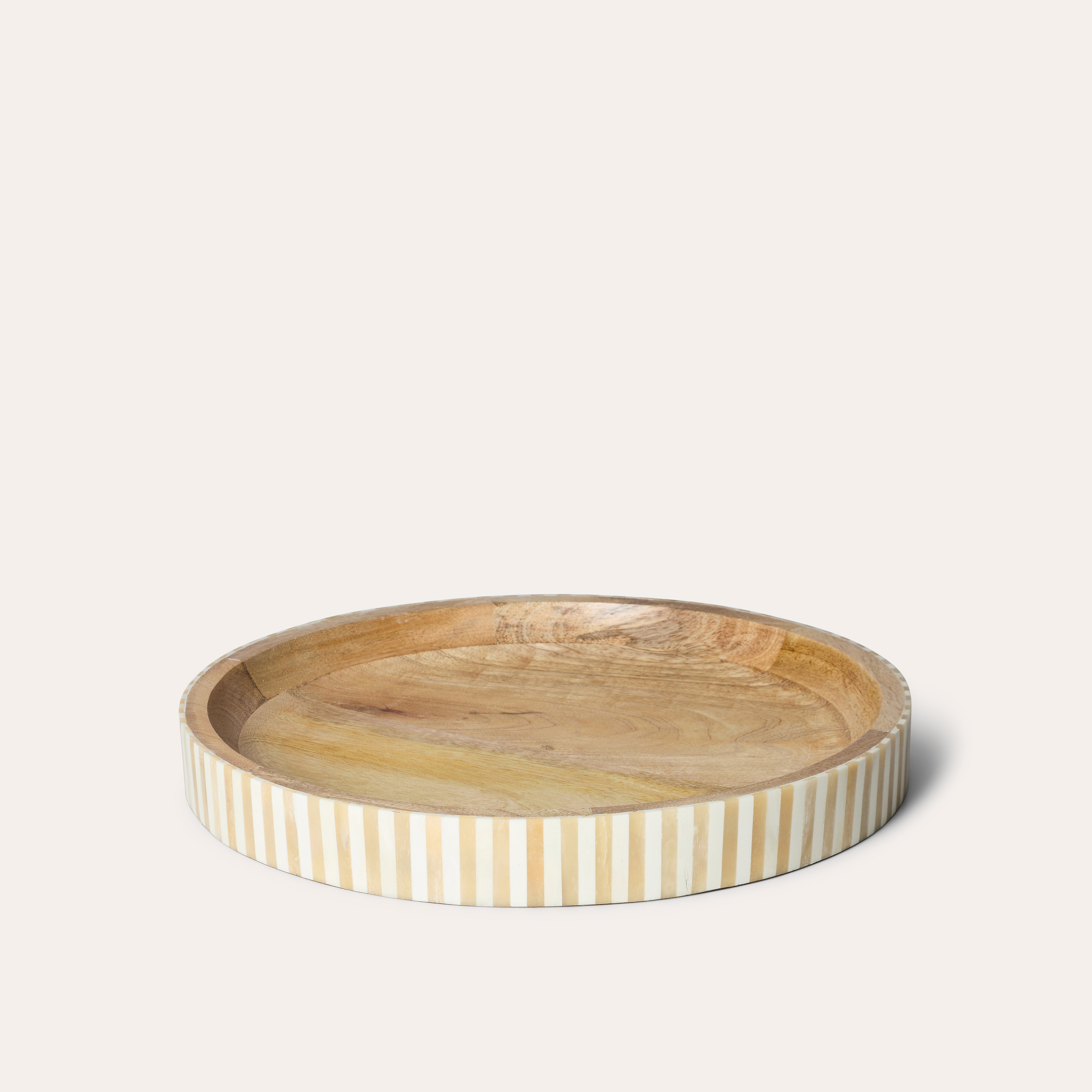 Round Inlay Tray | Beige | Striped