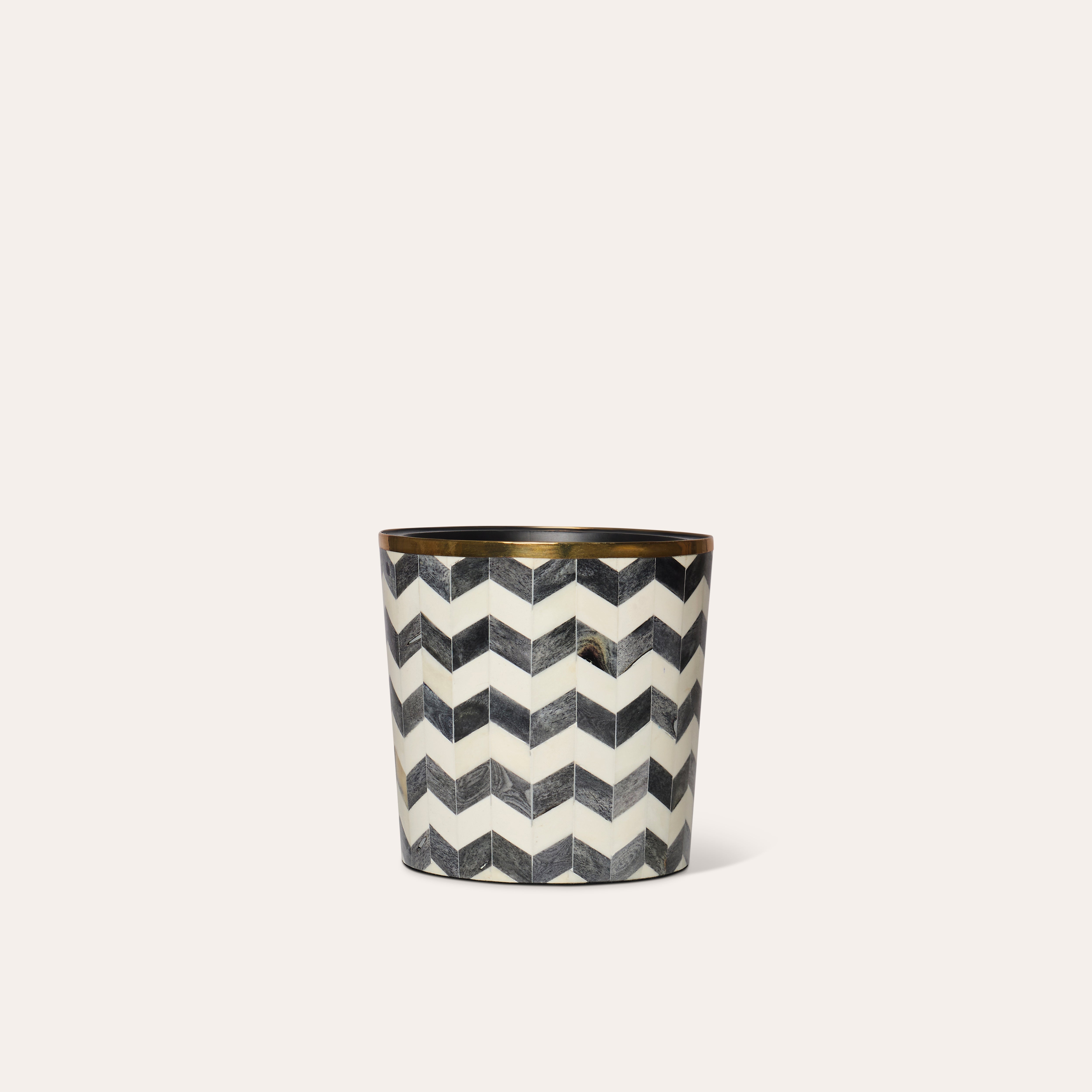 Round Inlay Planter | Medium | Grey | Chevron