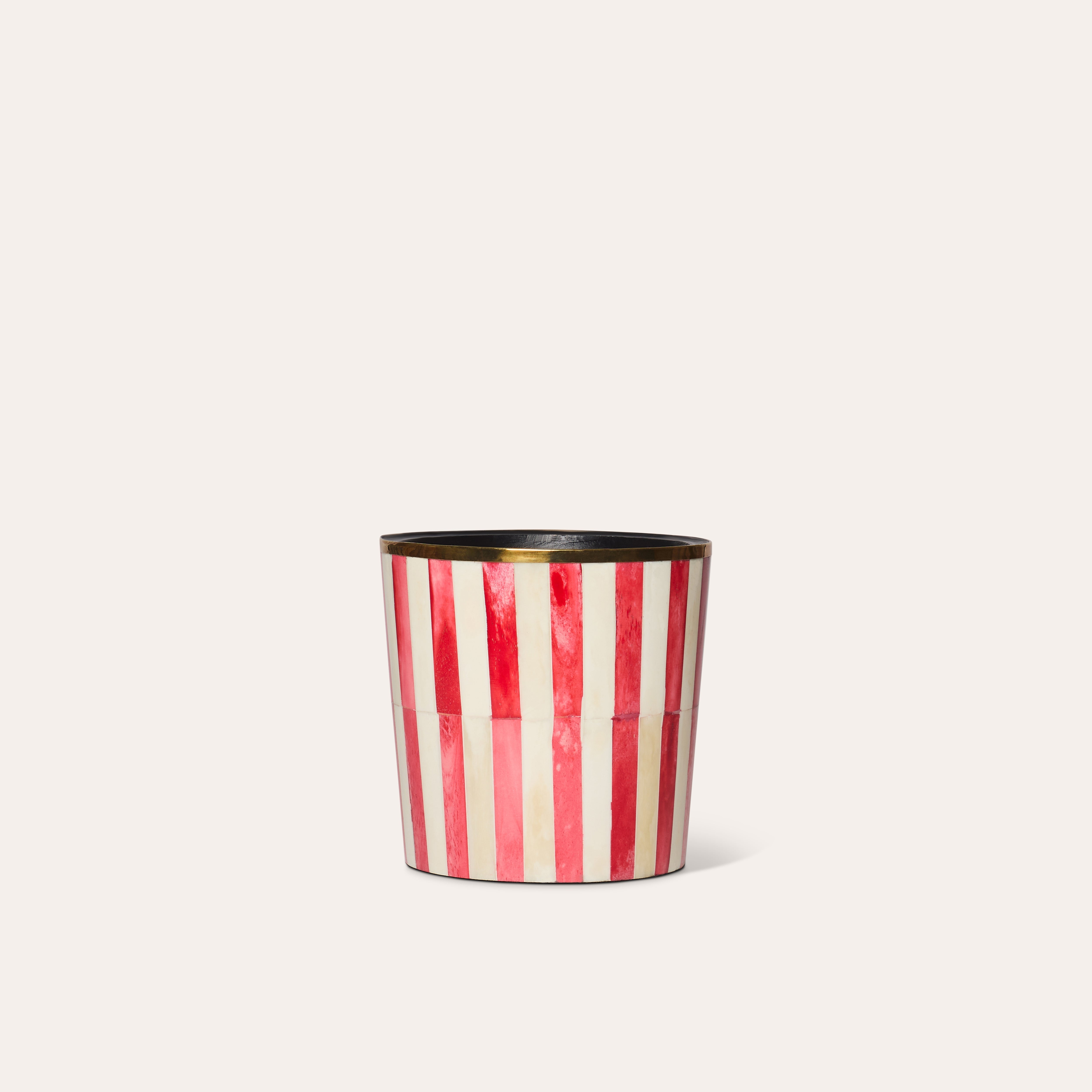 Round Inlay Planter | Medium | Red | Striped