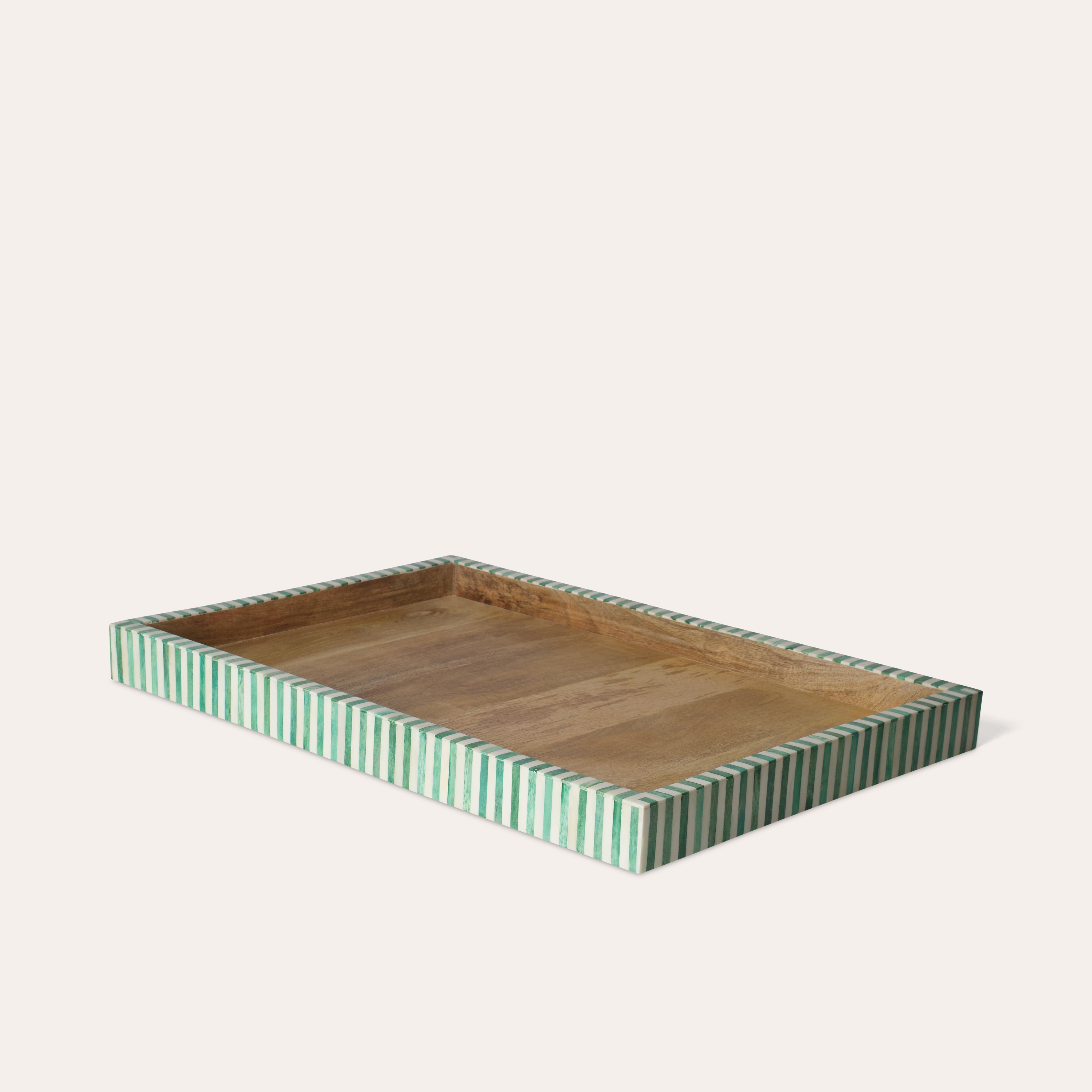 Rectangular Inlay Tray | Extra Large | Green | Striped