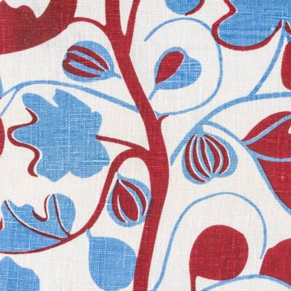 Figs Cushion | Red & Cornflower Blue