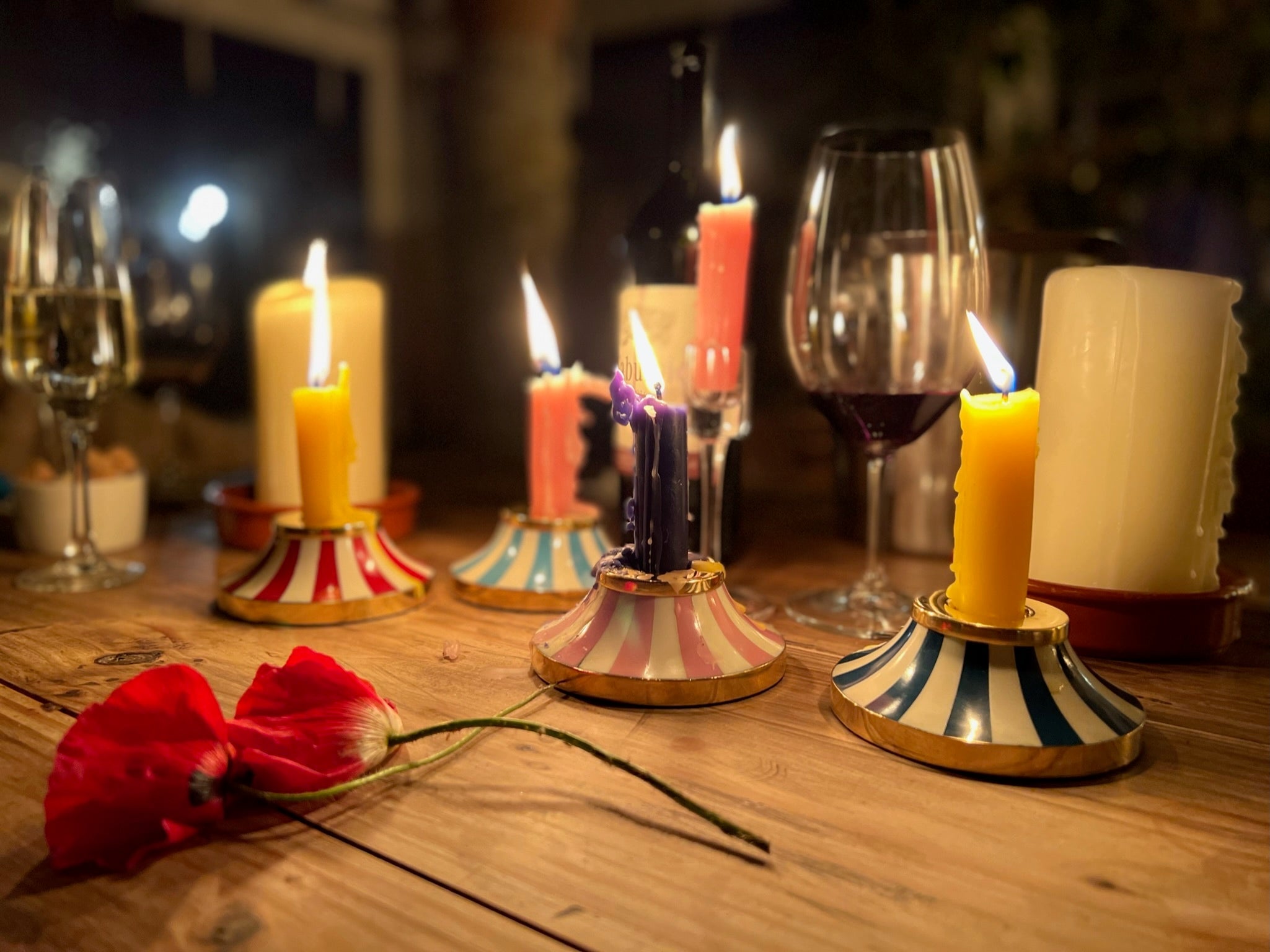 Circus Candleholder | Red | Striped