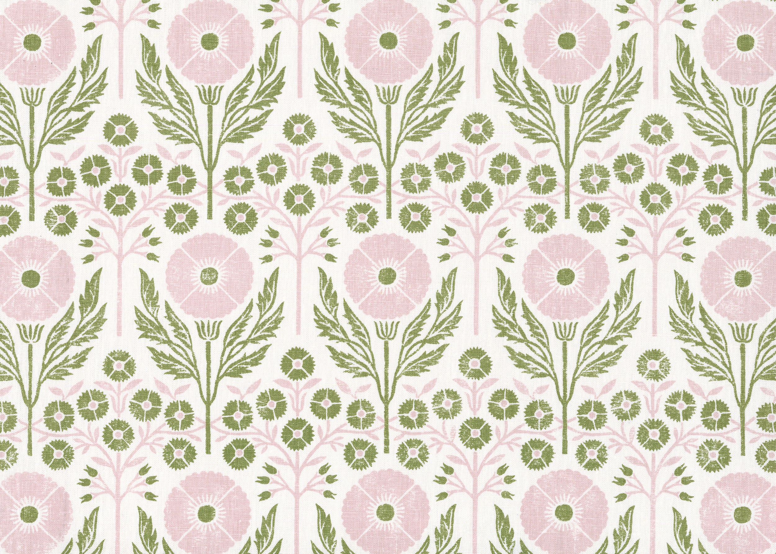 Poppies Linen Fabric - Fresca