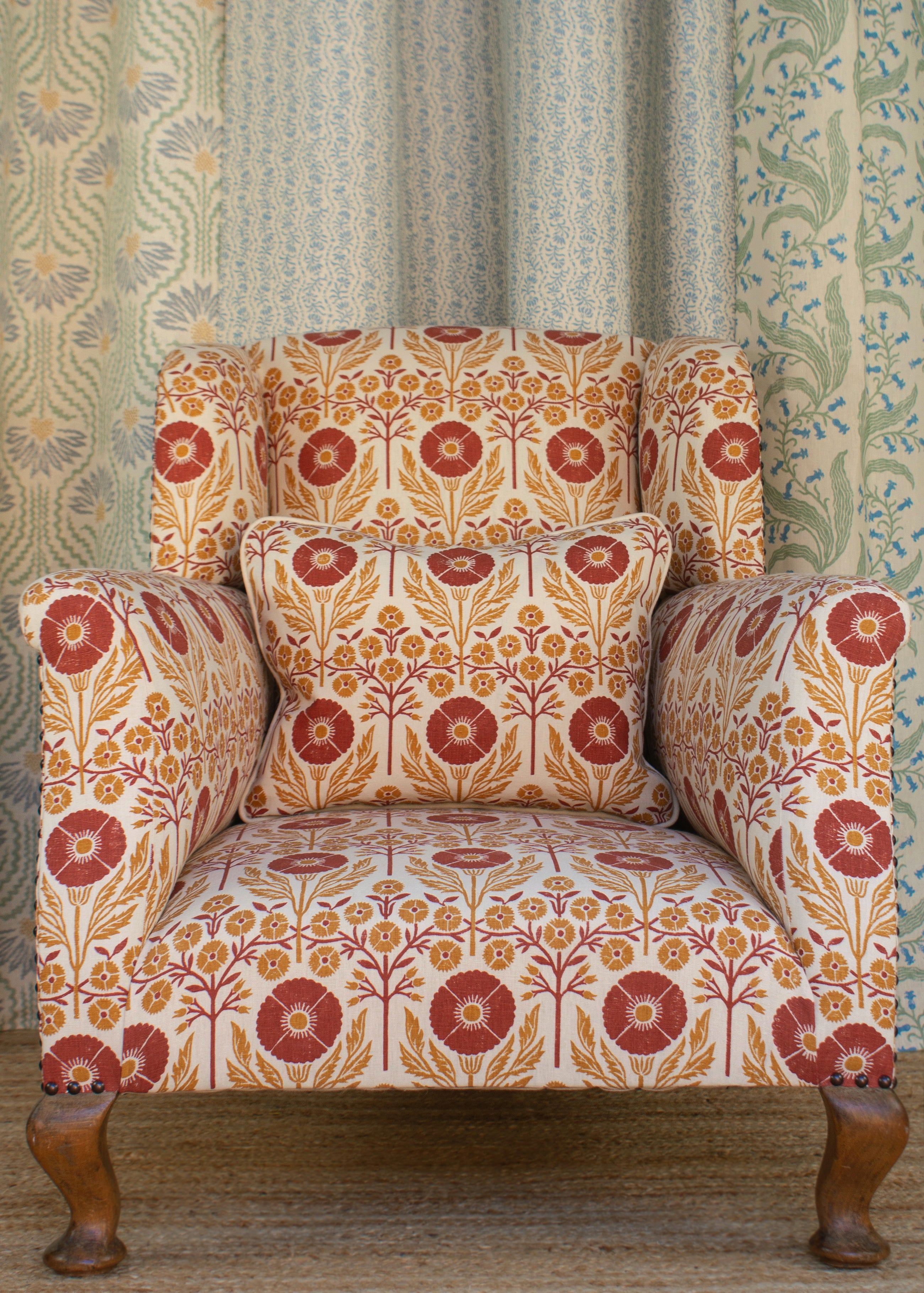 Poppies Linen Fabric - Papavero