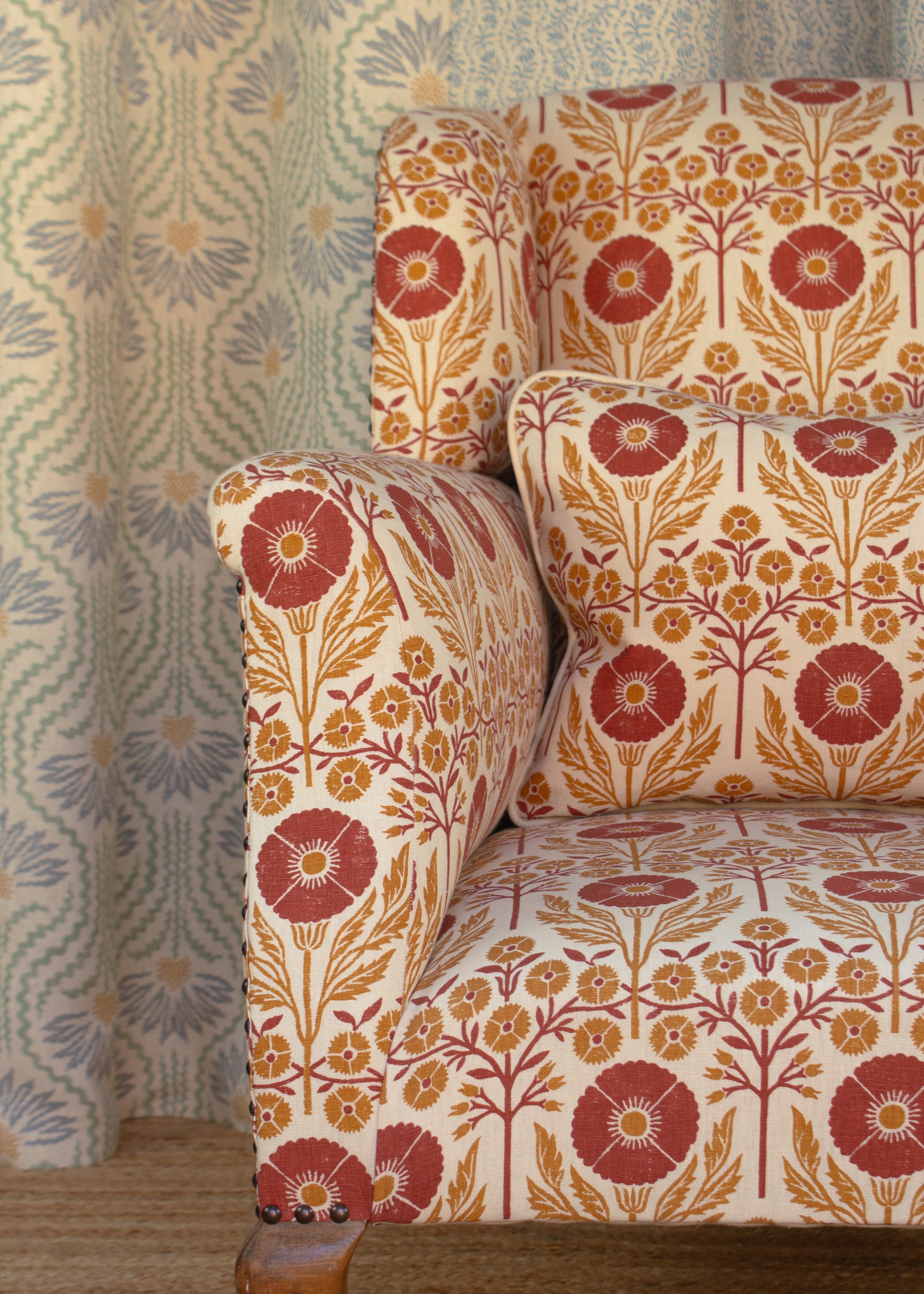 Poppies Linen Fabric - Papavero