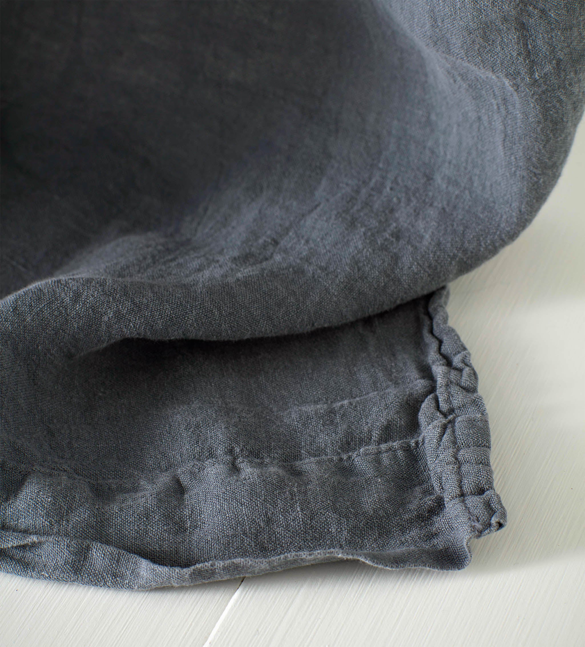 100% Linen Loop Top Single Curtain | French Blue