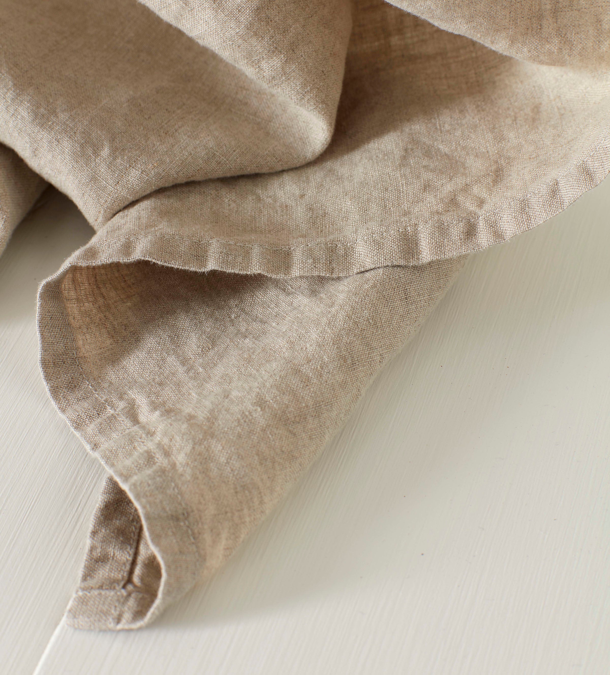 100% Linen Loop Top Single Curtain | Natural