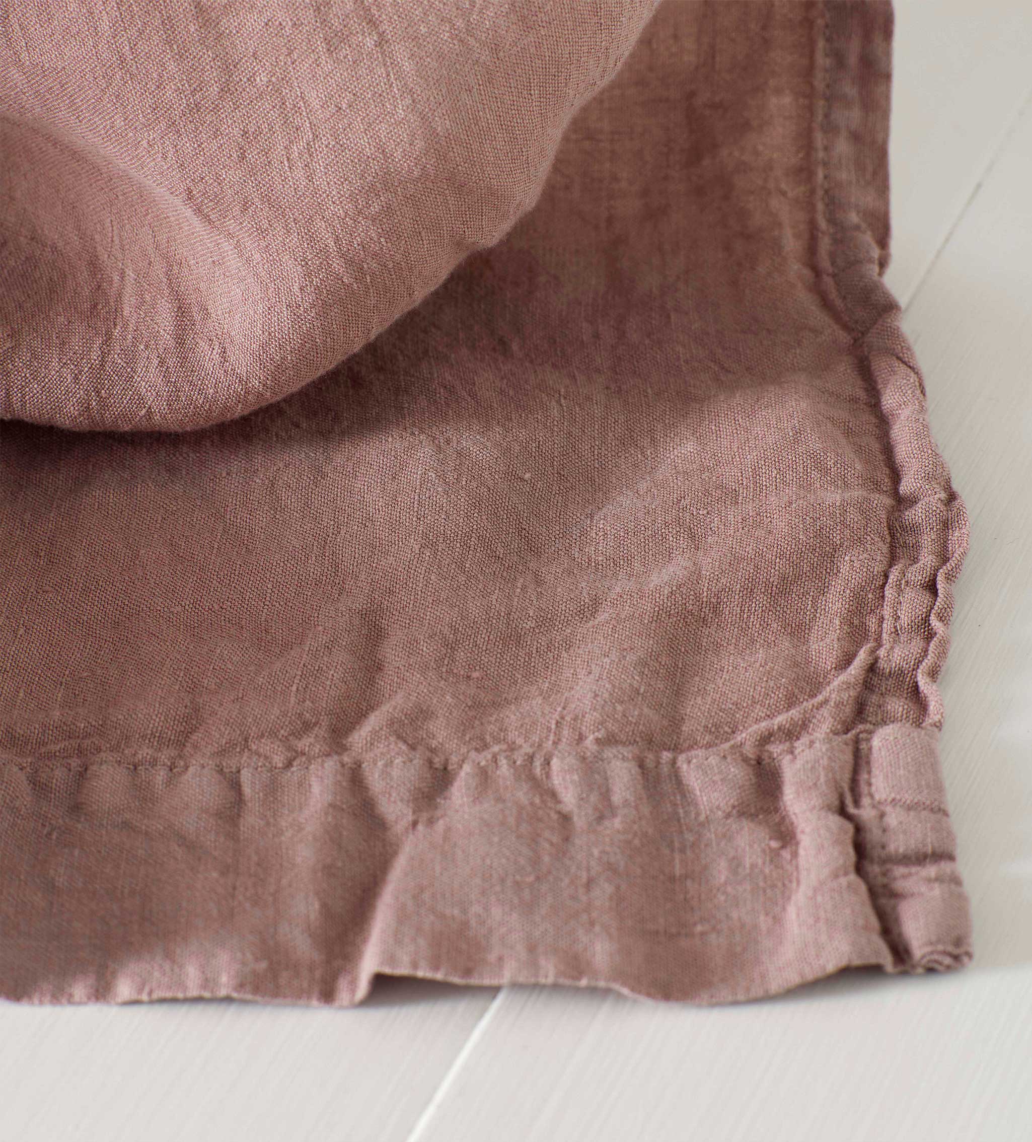 100% Linen Loop Top Single Curtain | Vintage Rose