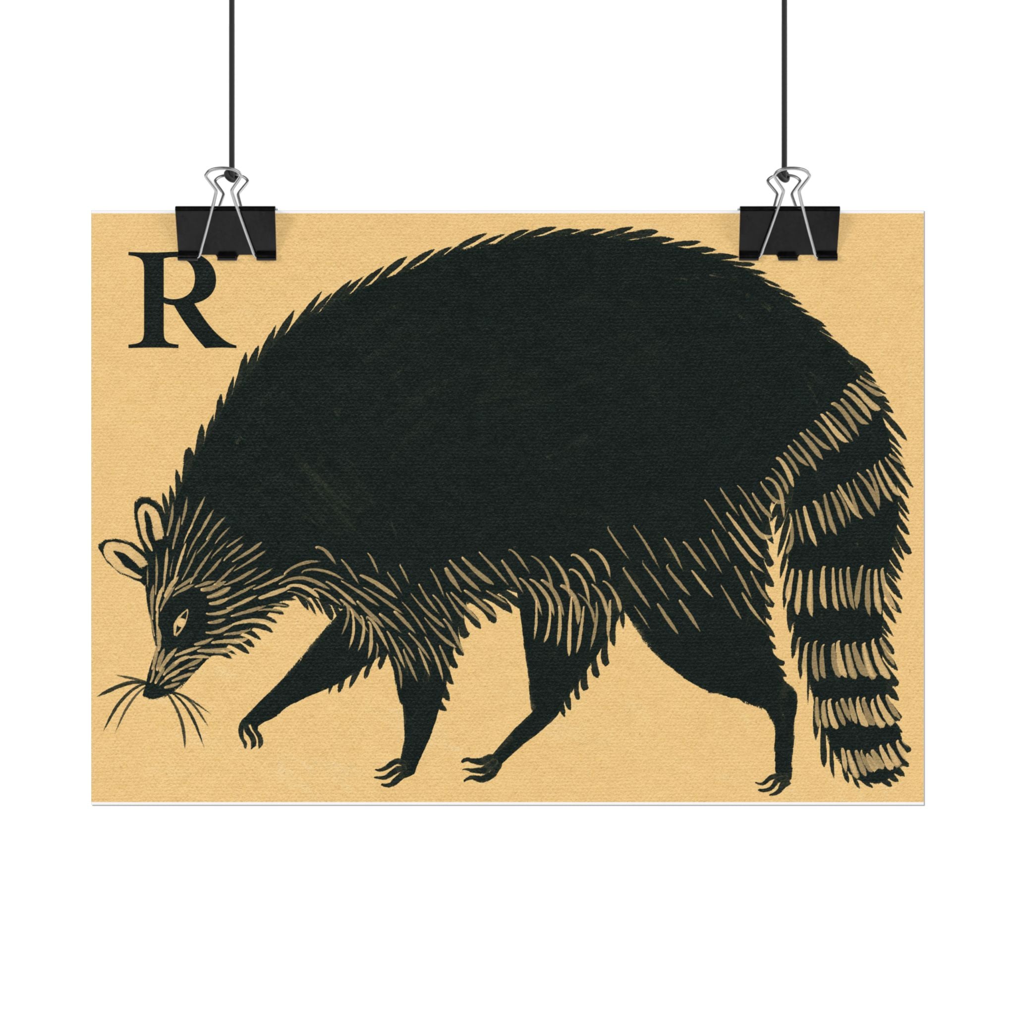 R for Racoon Print