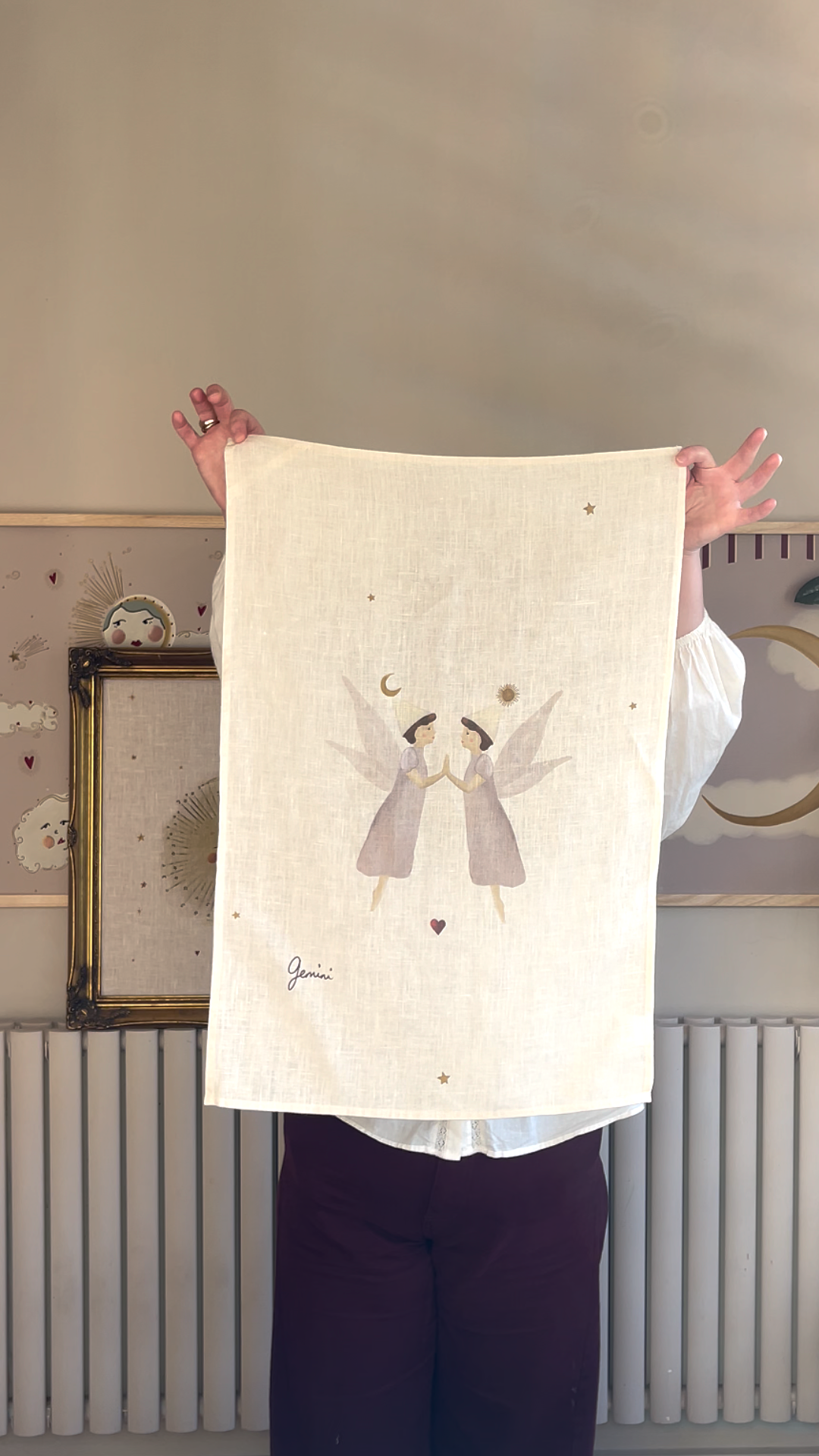 Zodiac Linen Tea Towel - Gemini