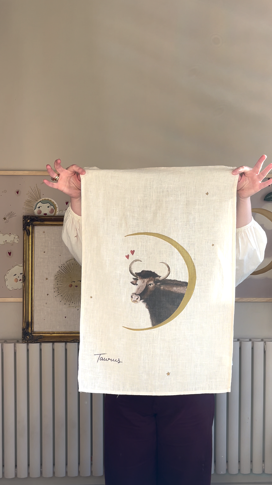 Zodiac Linen Tea Towel - Taurus
