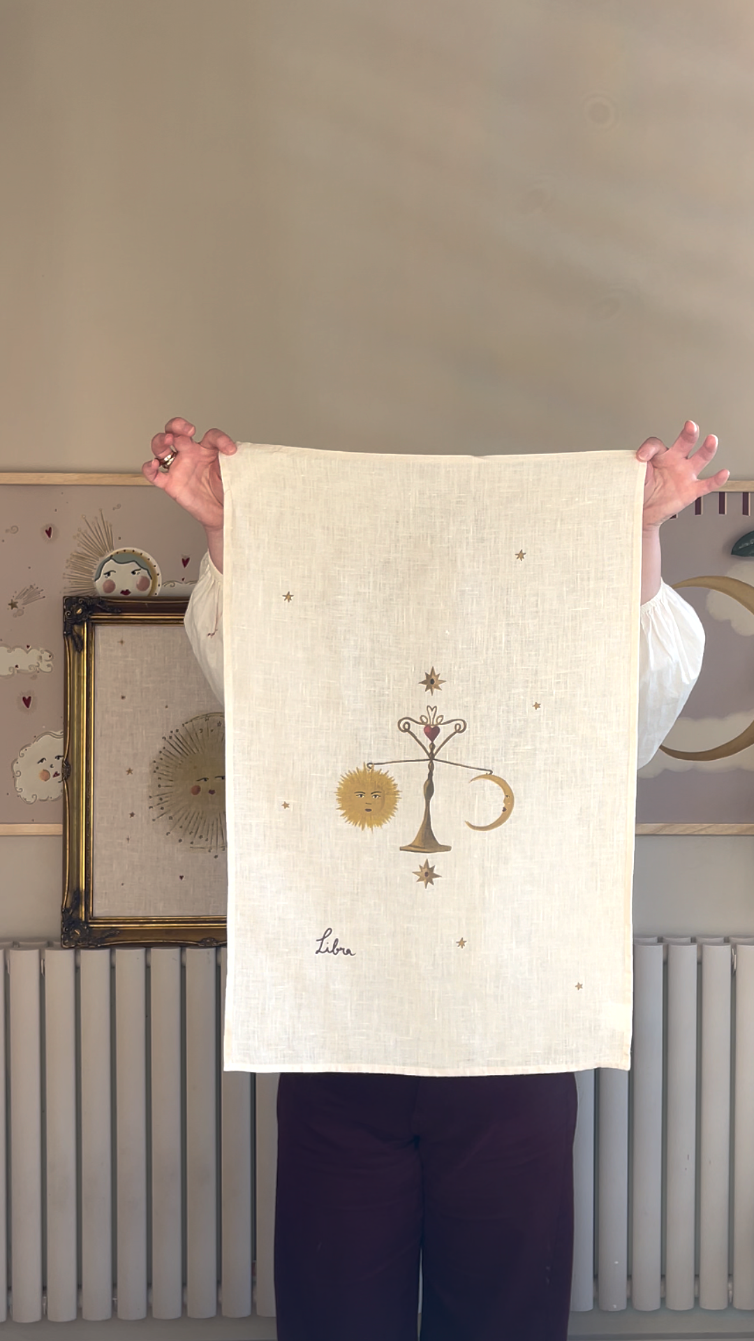 Zodiac Linen Tea Towel - Libra
