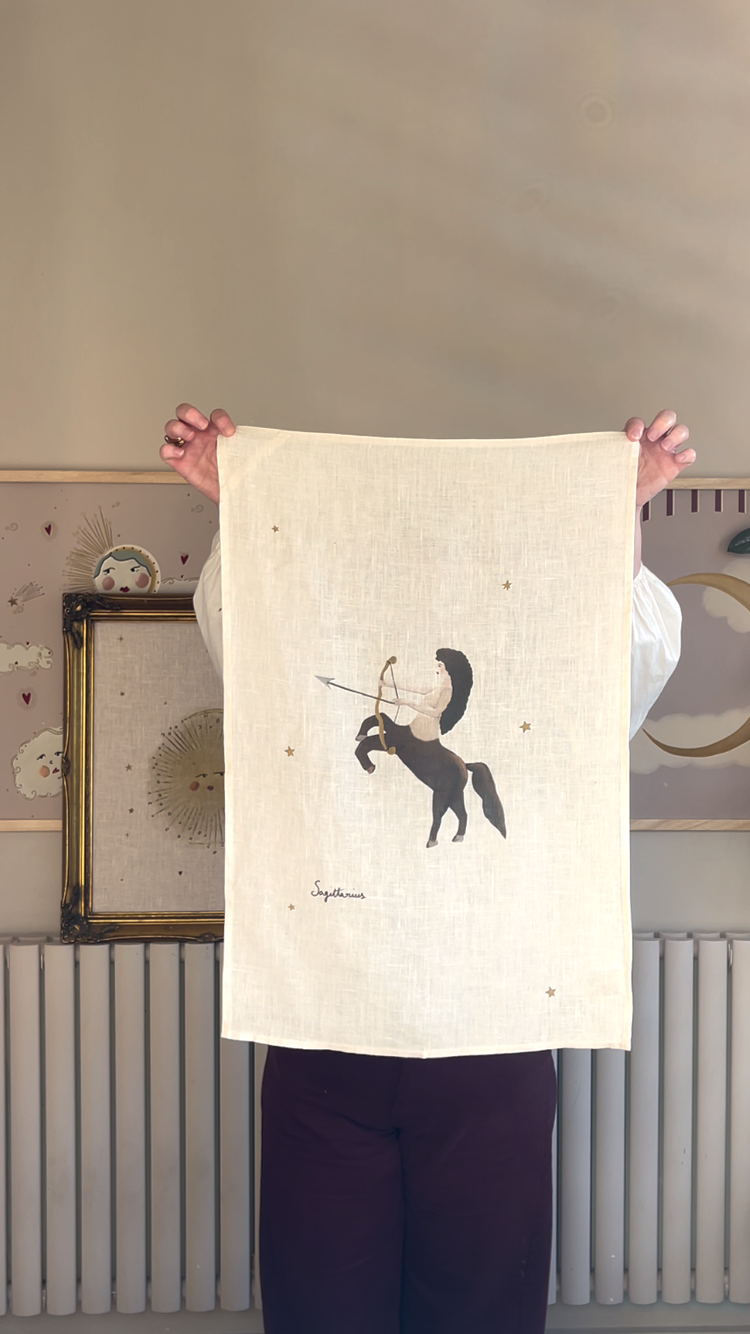 Zodiac Linen Tea Towel - Sagittarius