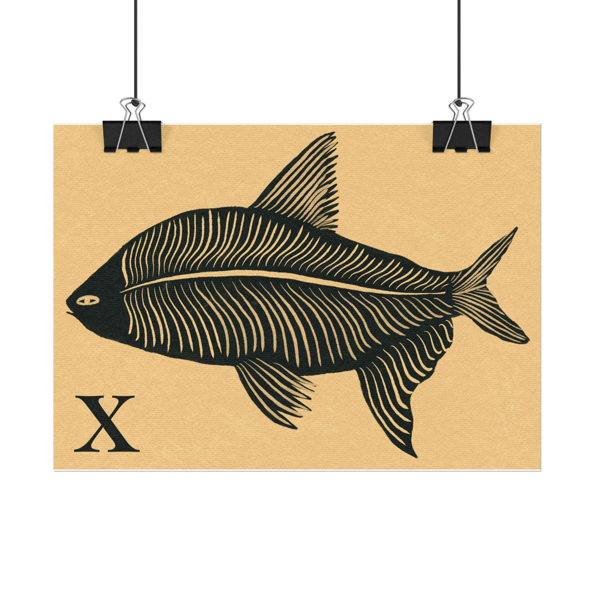 X for X-Ray Fish Print