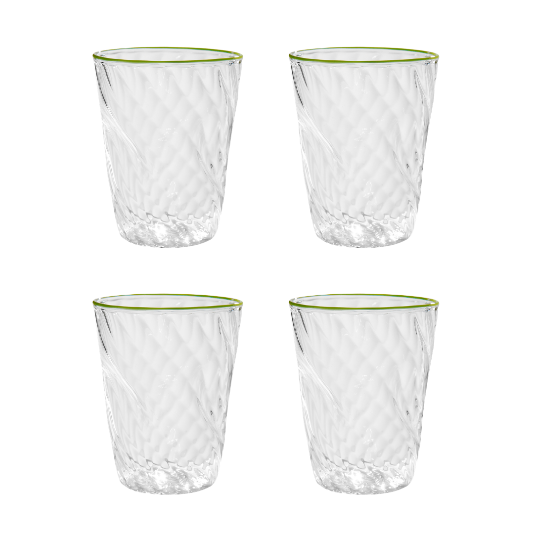 The Adrienne Murano Tumbler in Green, Set of Four