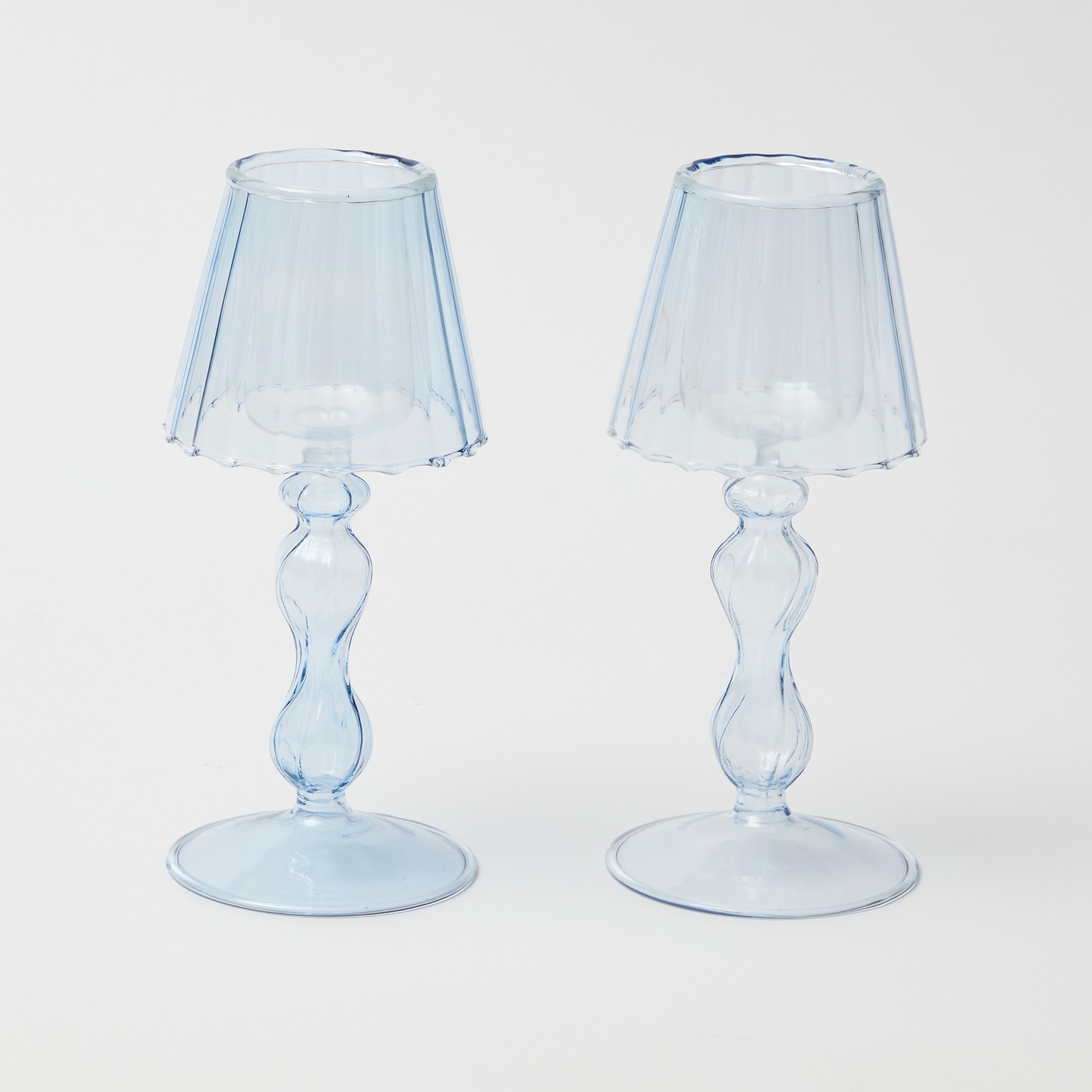 Pale Blue Tea Light Lamp (Set of 2)