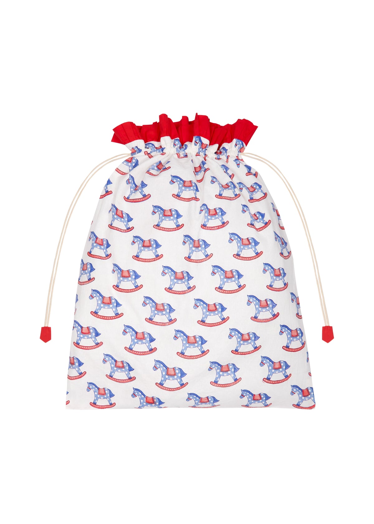 Organic Cotton Toy & Gift Sack - Block Printed Christmas Sack
