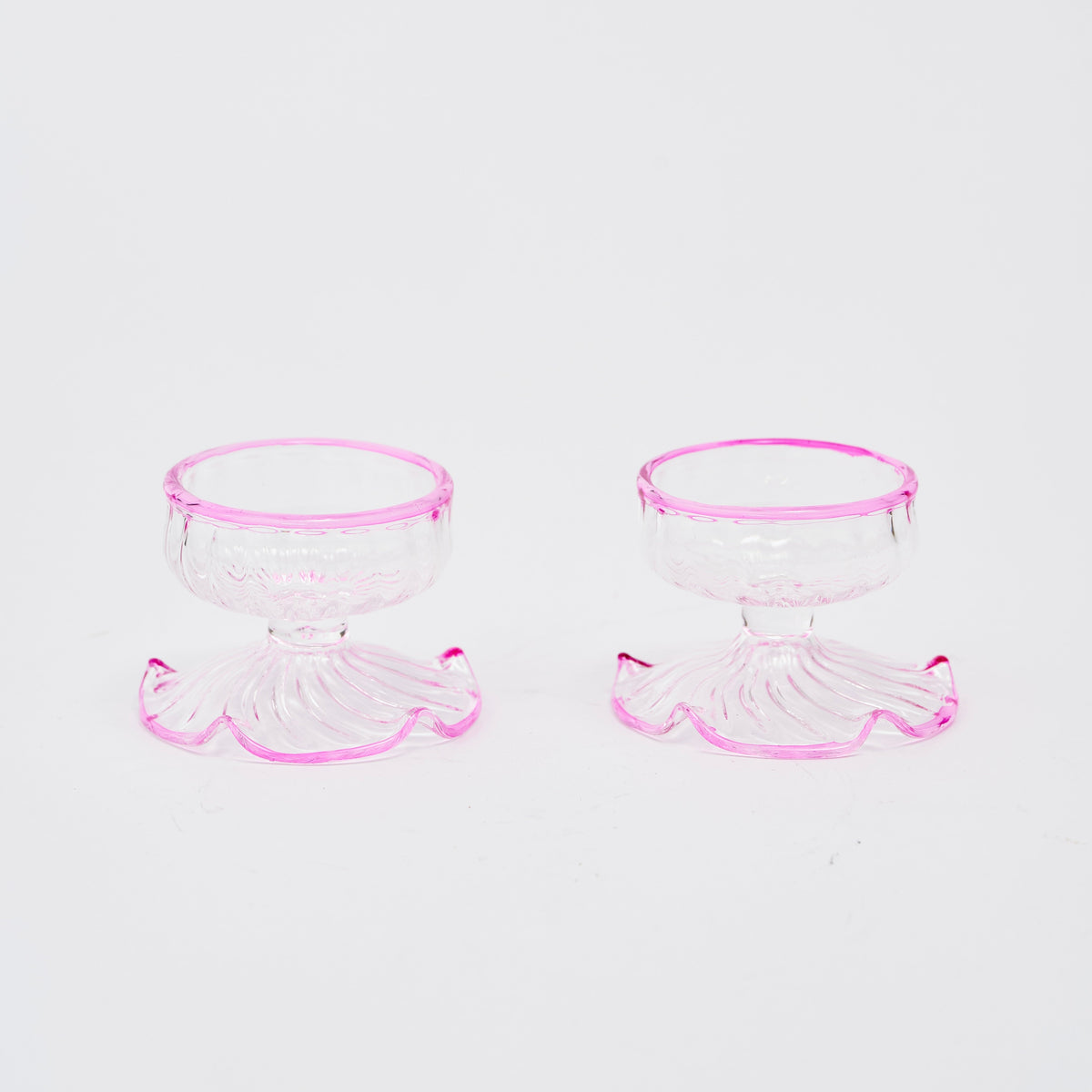 Pink Rimmed Tealight Holders (Set of 2)