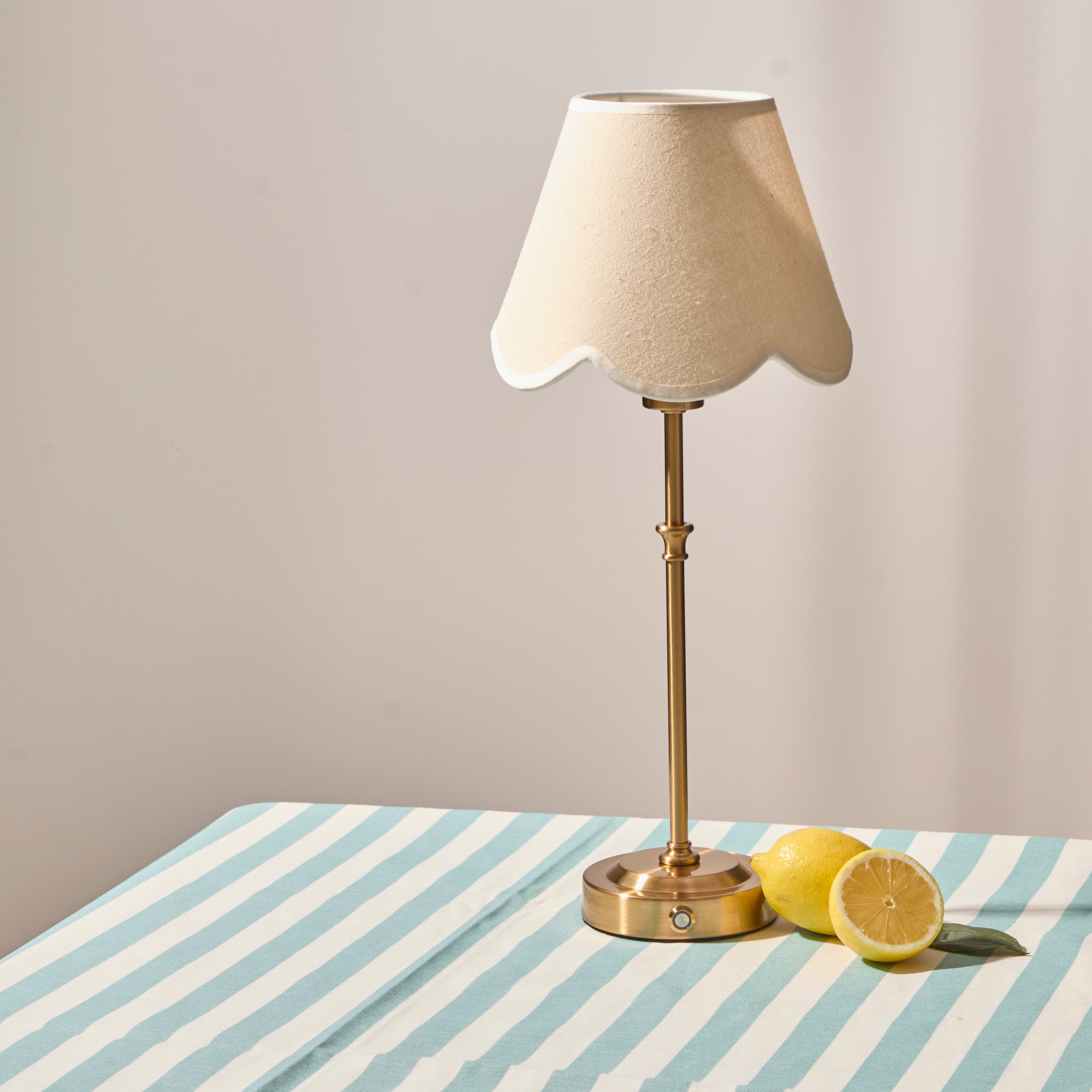 Lyla Lamp with Beige Scalloped Lampshade