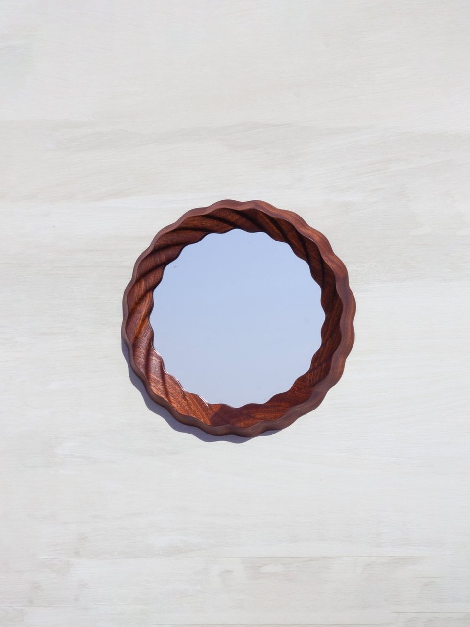 Kruller Porthole Mirror - Sapele