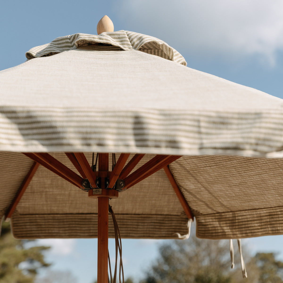 Ticking stripe parasol
