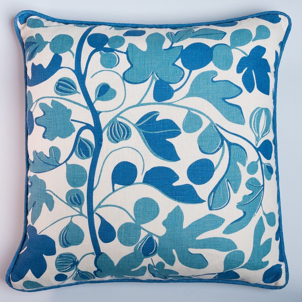 Figs Cushion (tones of blue)