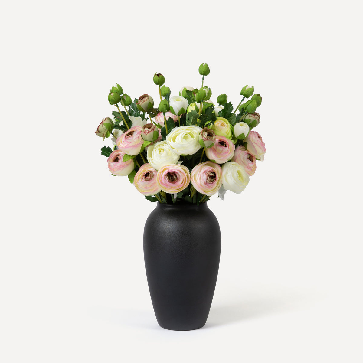 Ranunculus - Faux Flower Arrangement - Cream, Blush & Light Green