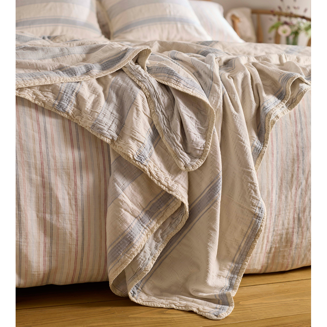 Blue Benji Stripe 100% Cotton Throw