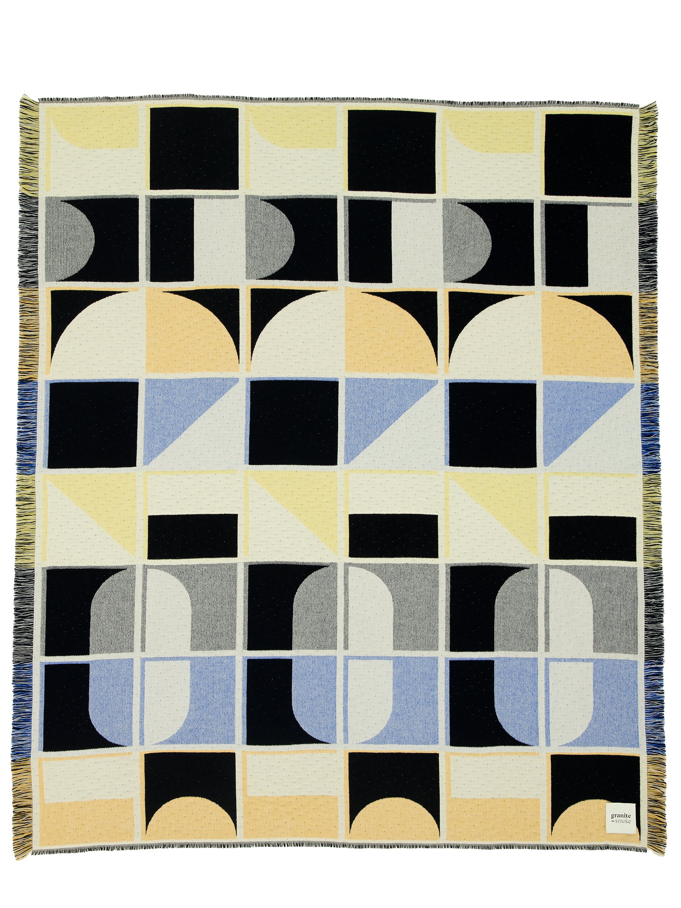 Grid Woven Blanket | Blue + Yellow