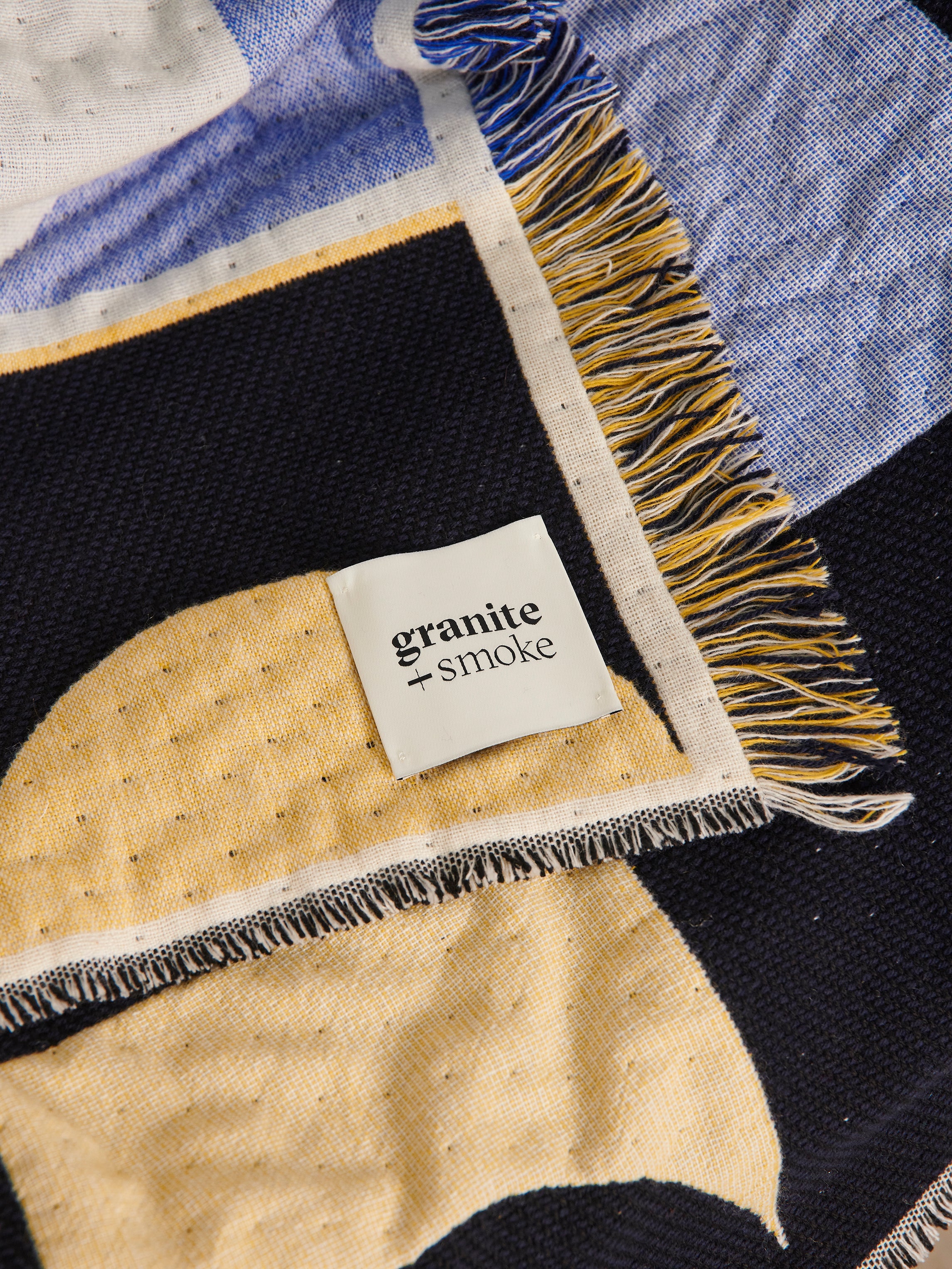Grid Woven Blanket | Blue + Yellow