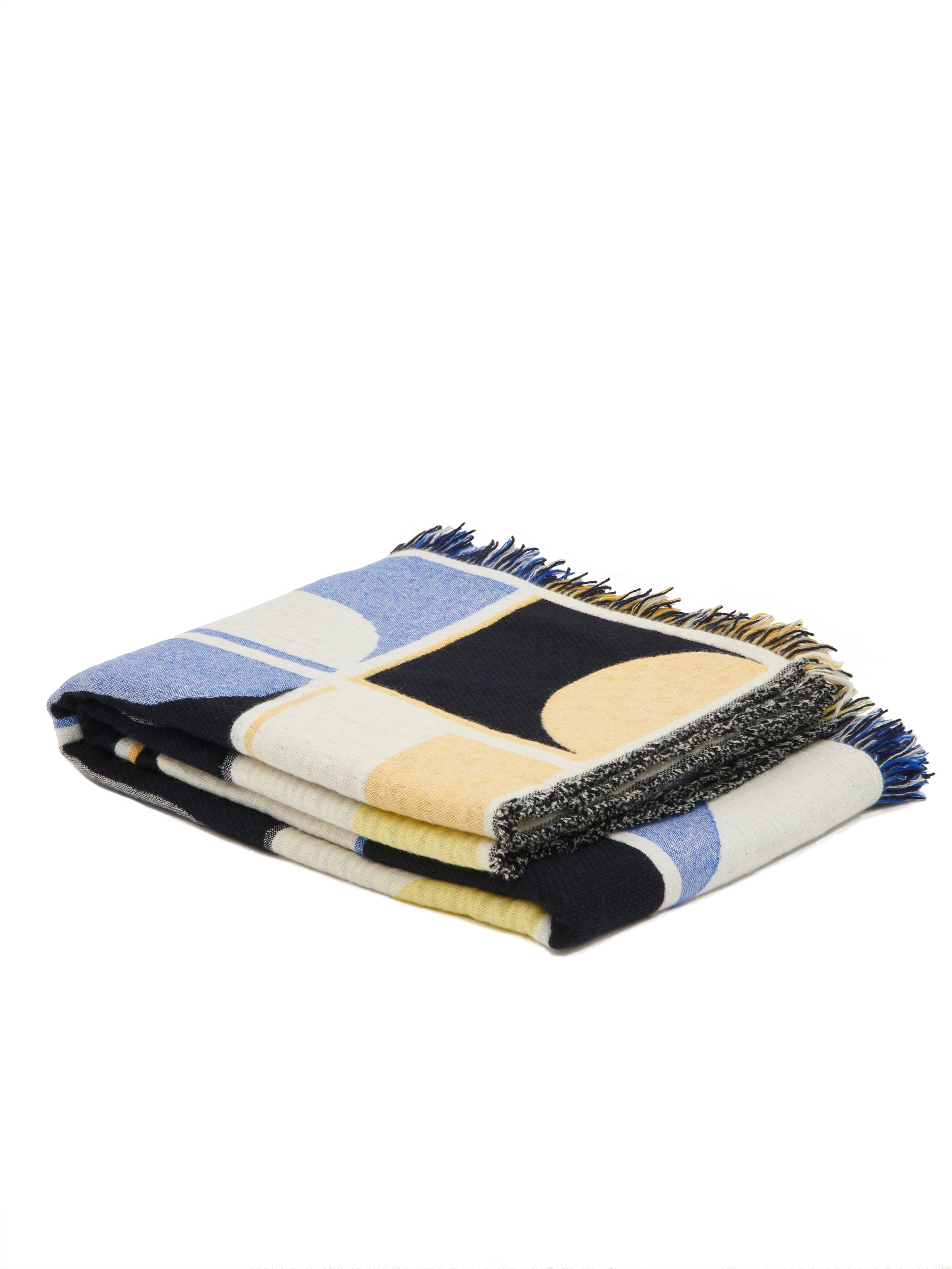 Grid Woven Blanket | Blue + Yellow