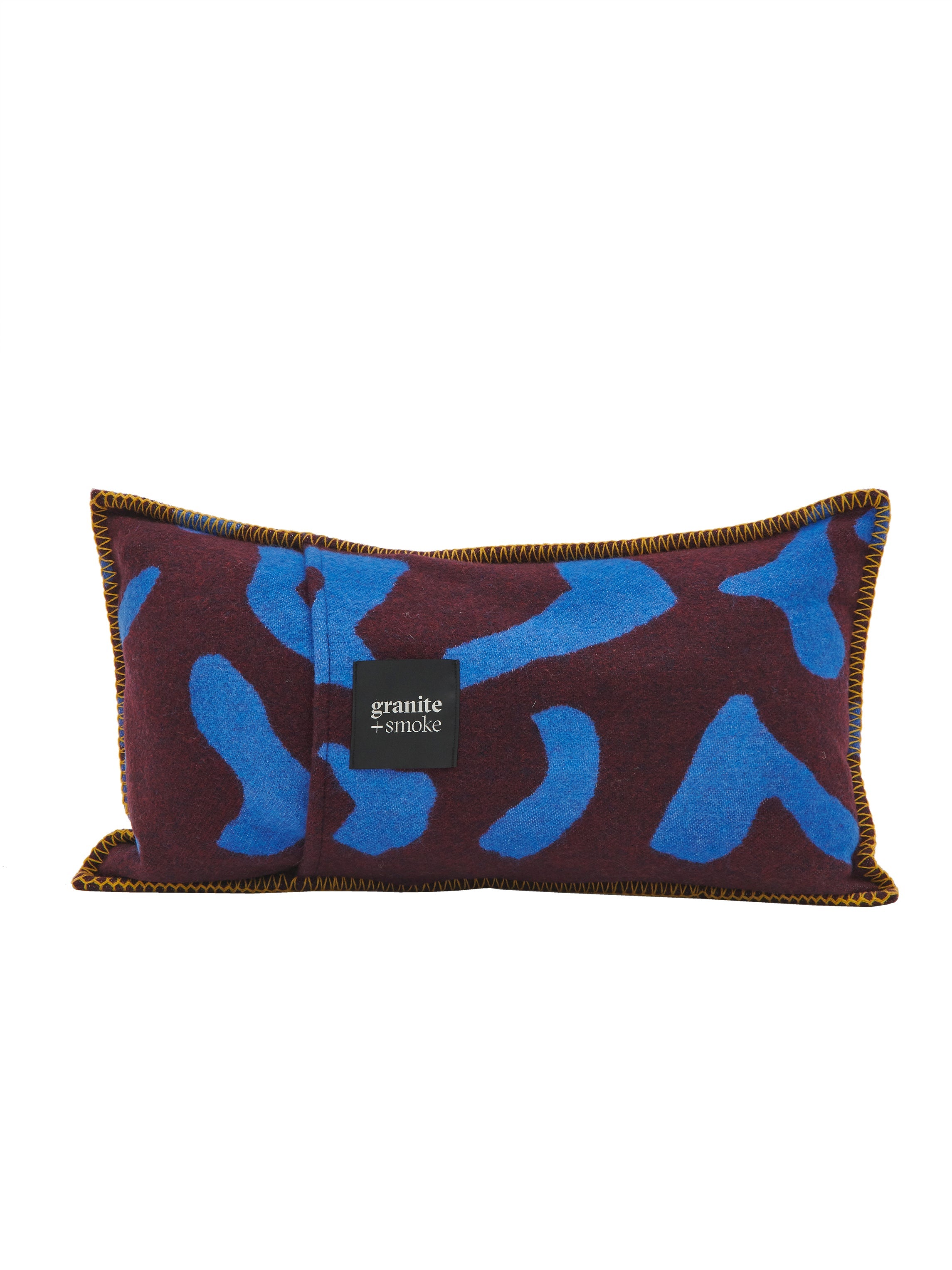 Small Recycled Wool Cushion | Black & Blue