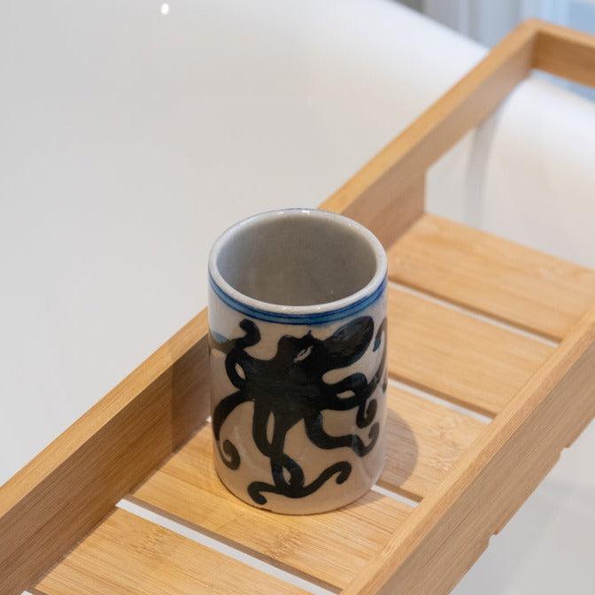Hand Painted Indian Toothbrush Holder 'Octopus'