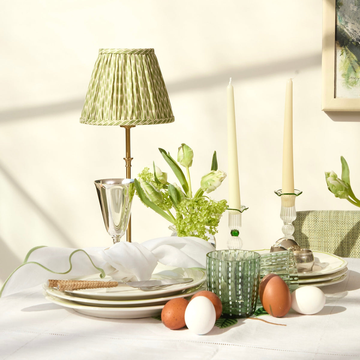 Olive Green Speckled Water Glasses (Set of 6)