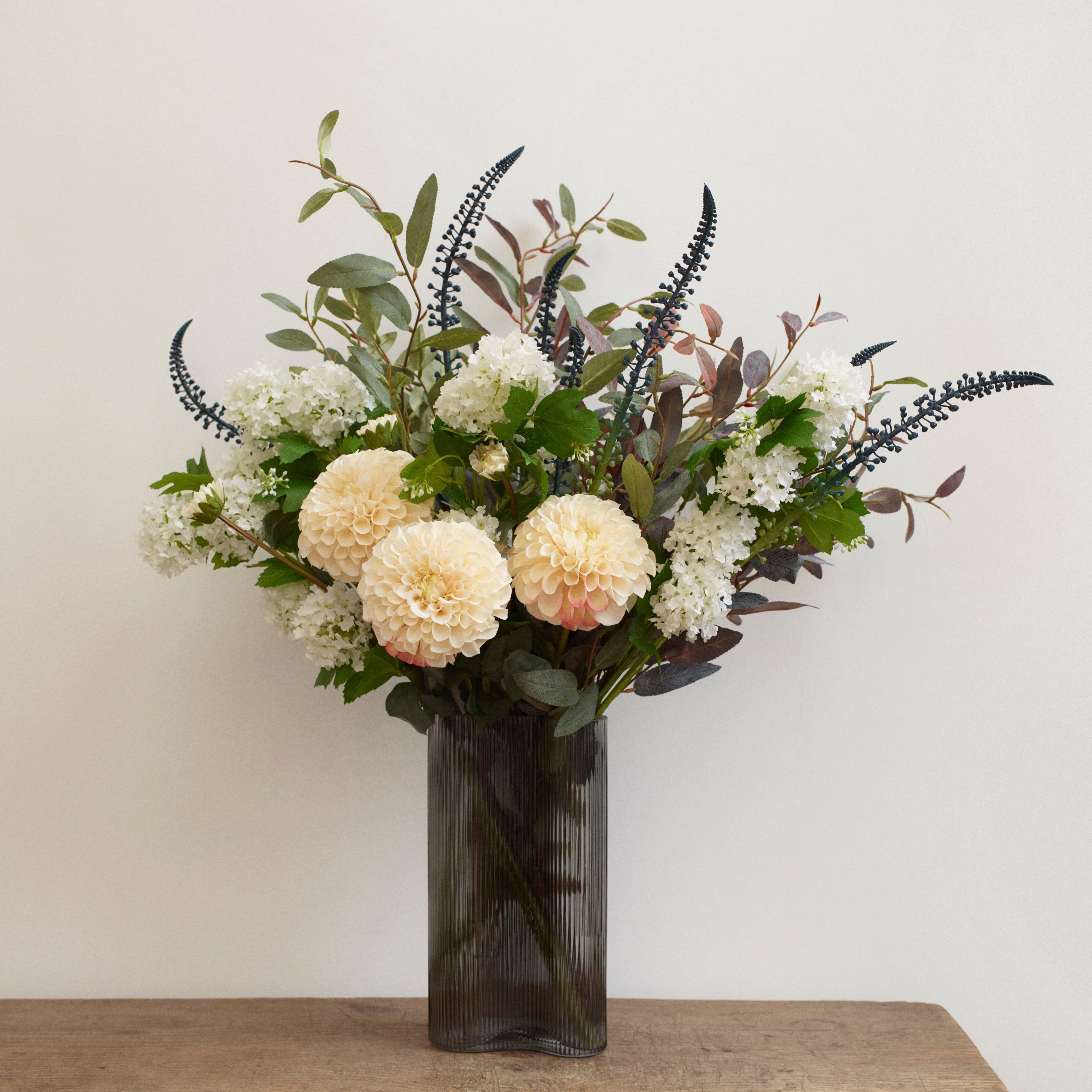 The Eva | Faux Flower Arrangement | Whites & Greens
