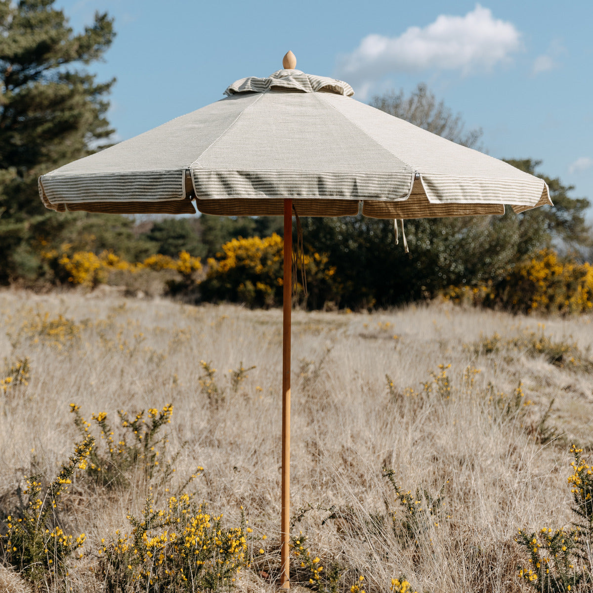 Ticking stripe parasol