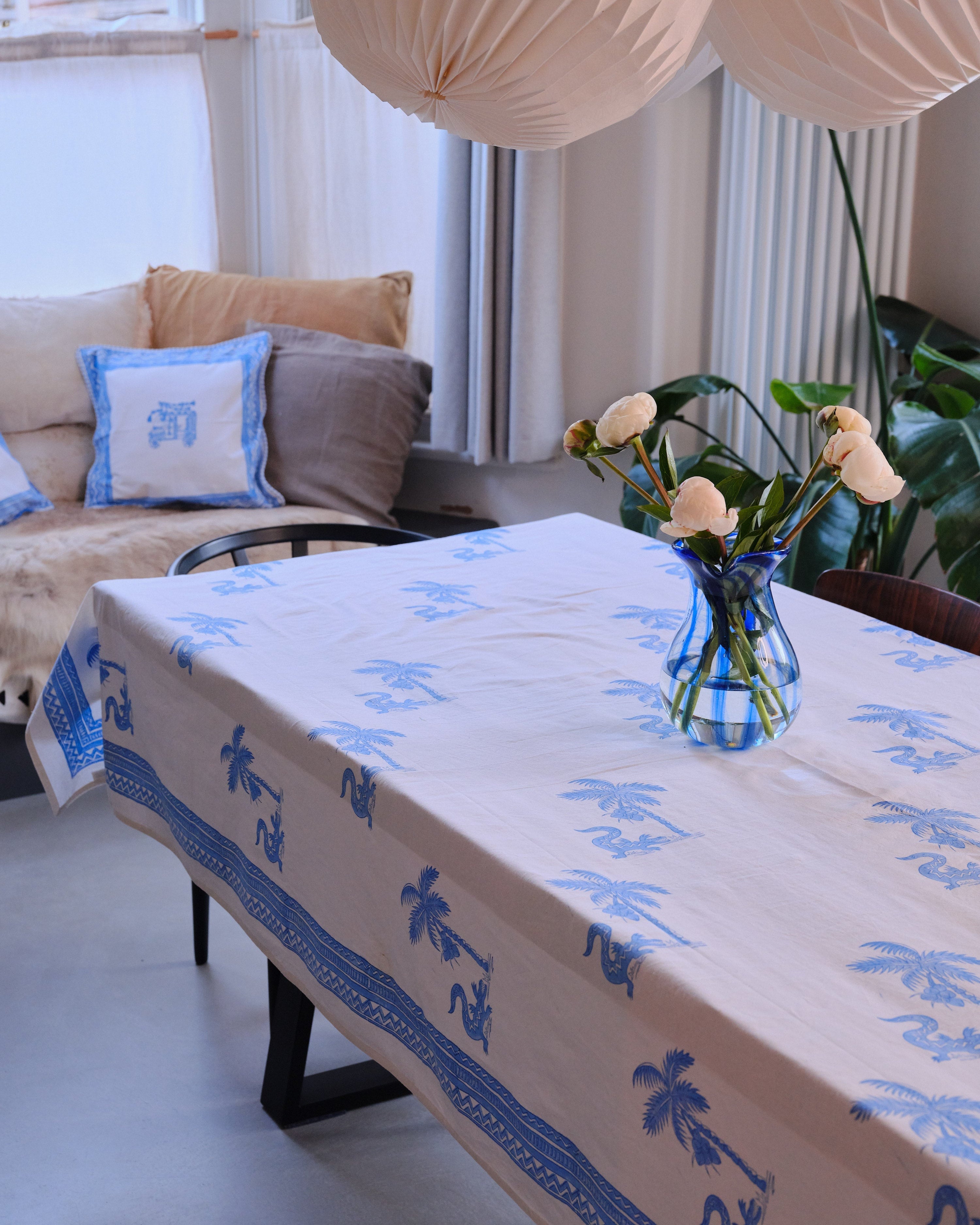 Indian Organic Cotton Tablecloth 'Crocodile'