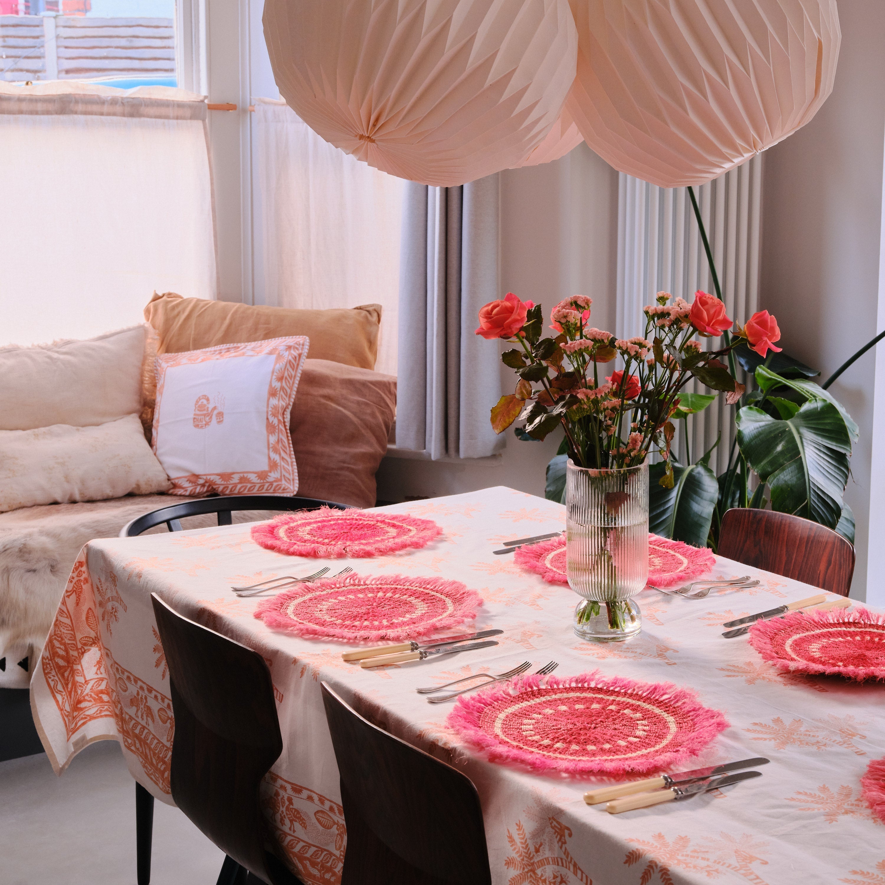 Terracotta Fringed Placemat