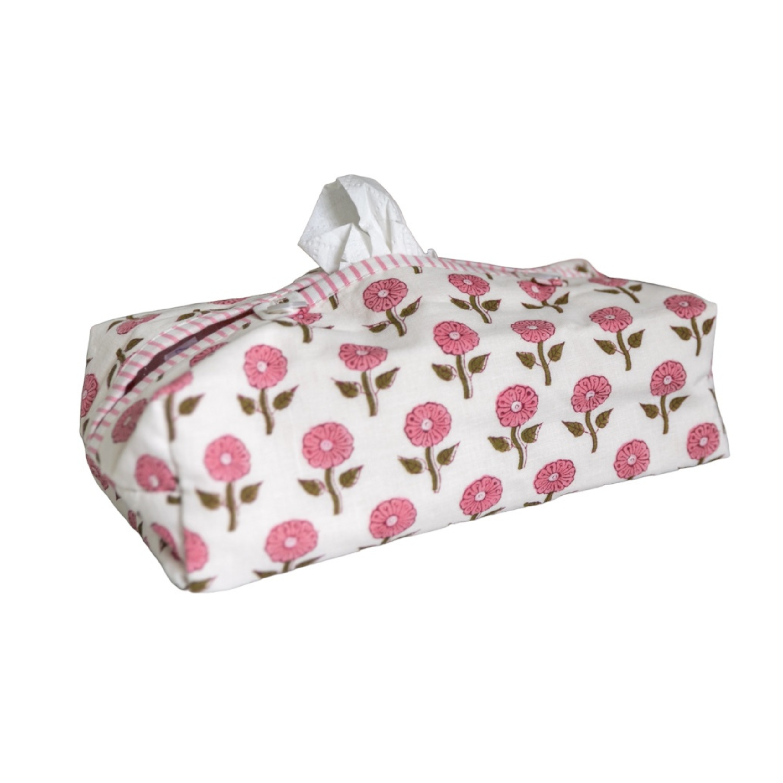Daisy Pink Fabric Tissue Box Cover