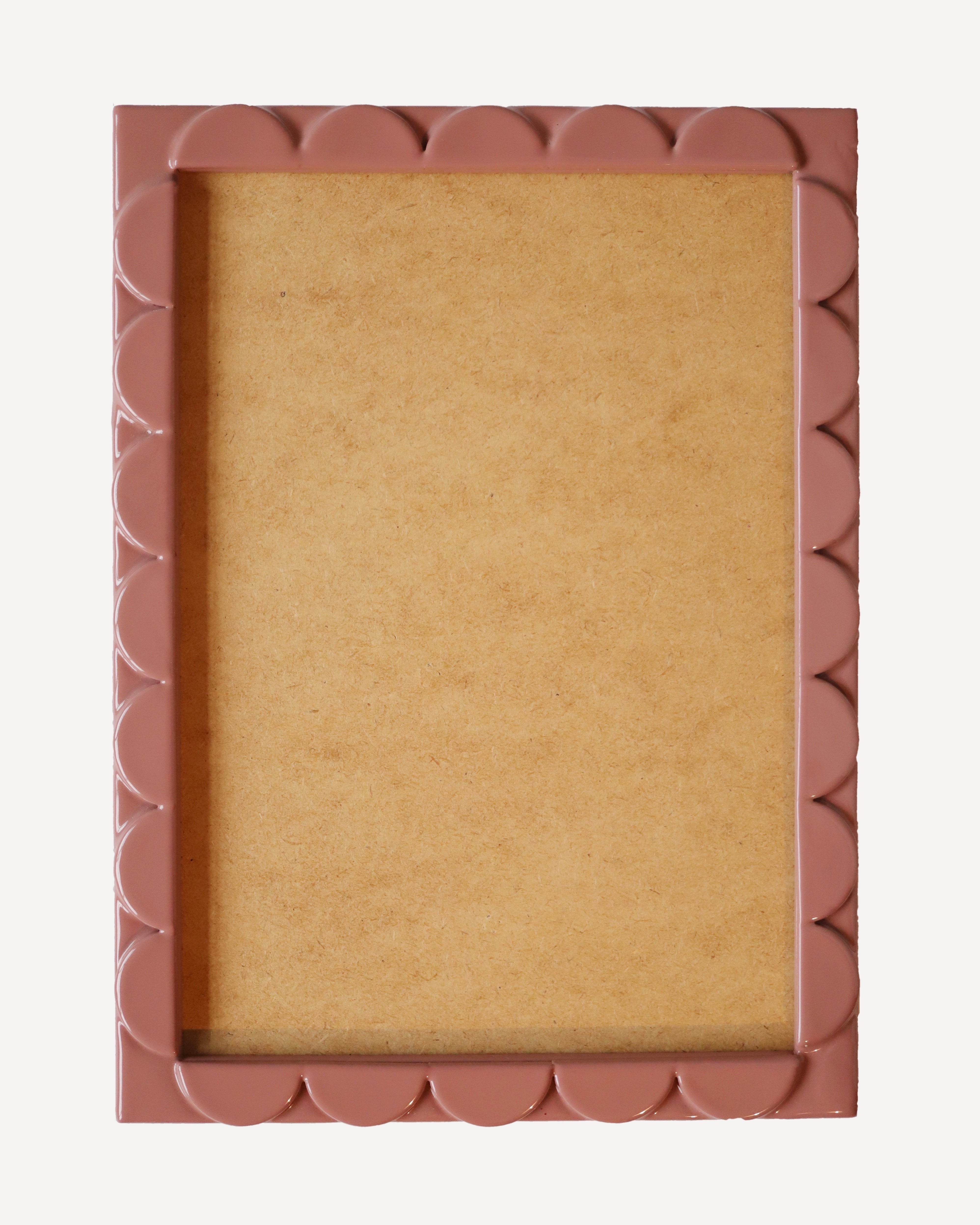 Dusty Rose Lacquered Scallop Frame