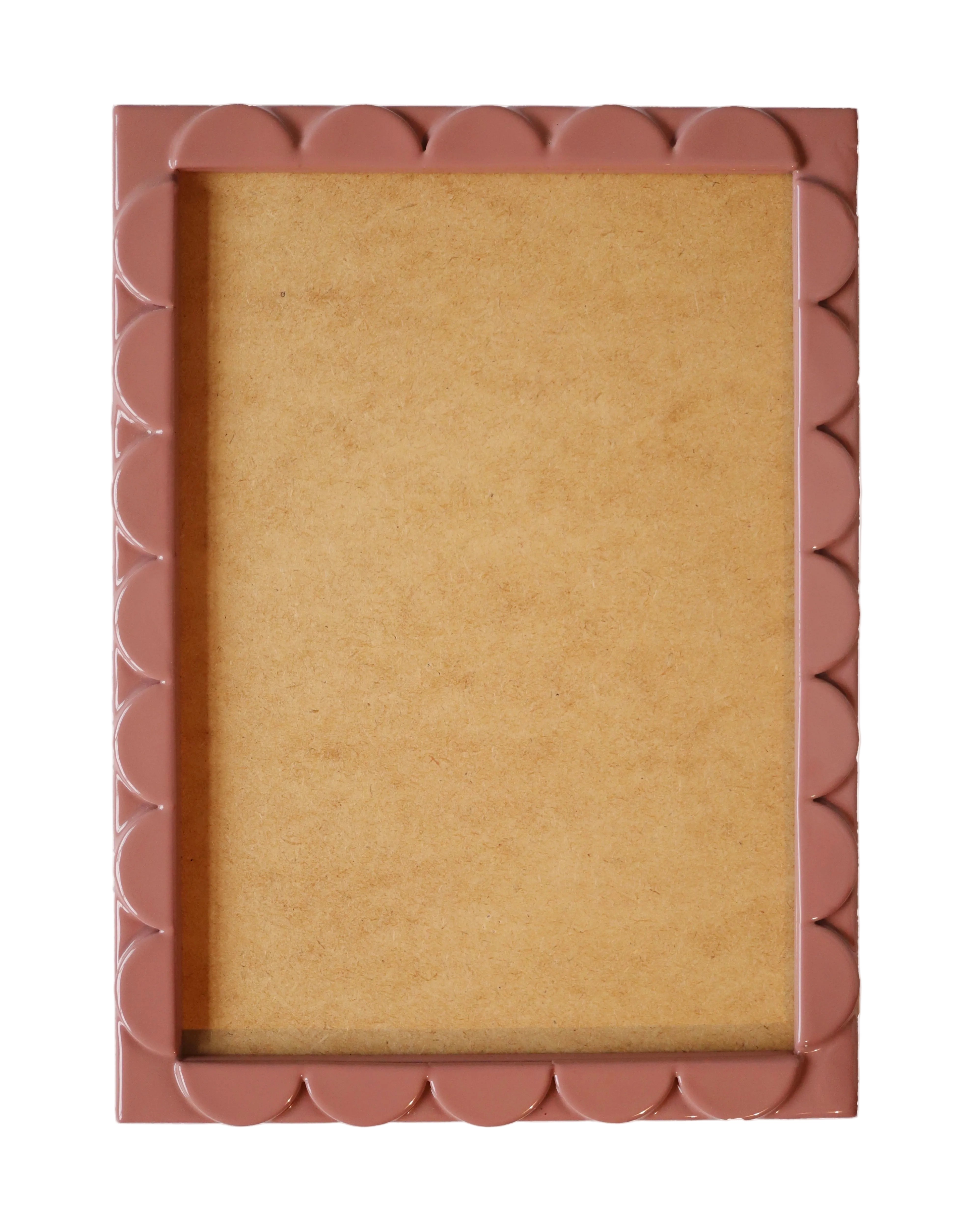 Dusty Rose Lacquered Scallop Frame