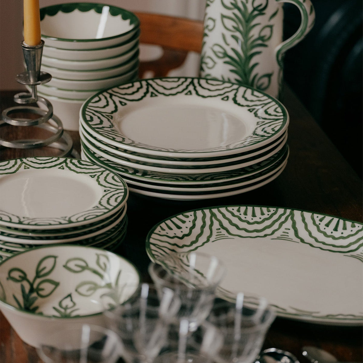 Green Tabla Dinner Plate | Singles & Set of 4