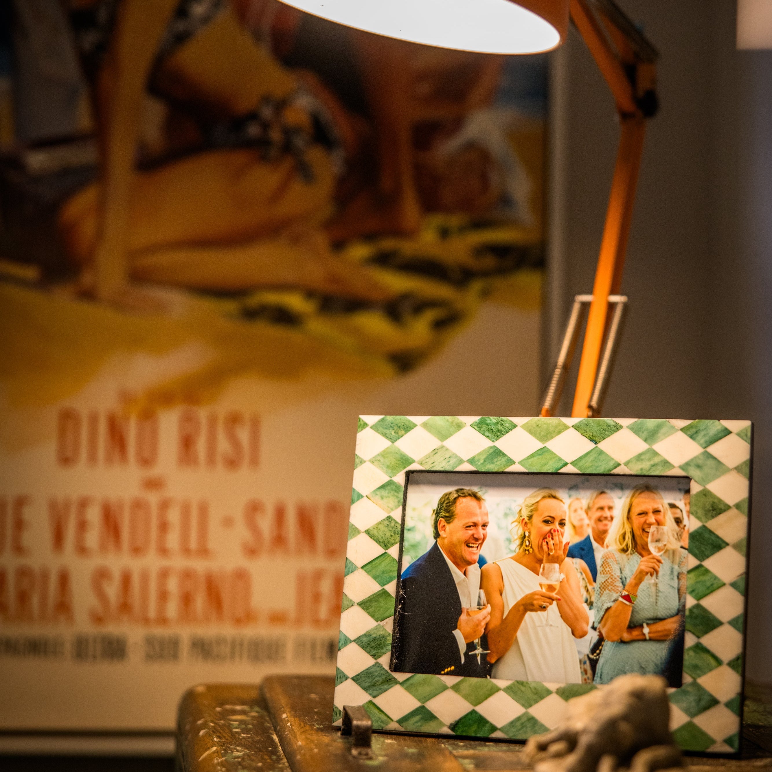 Small Photo frame | Forest Green & White | Harlequin