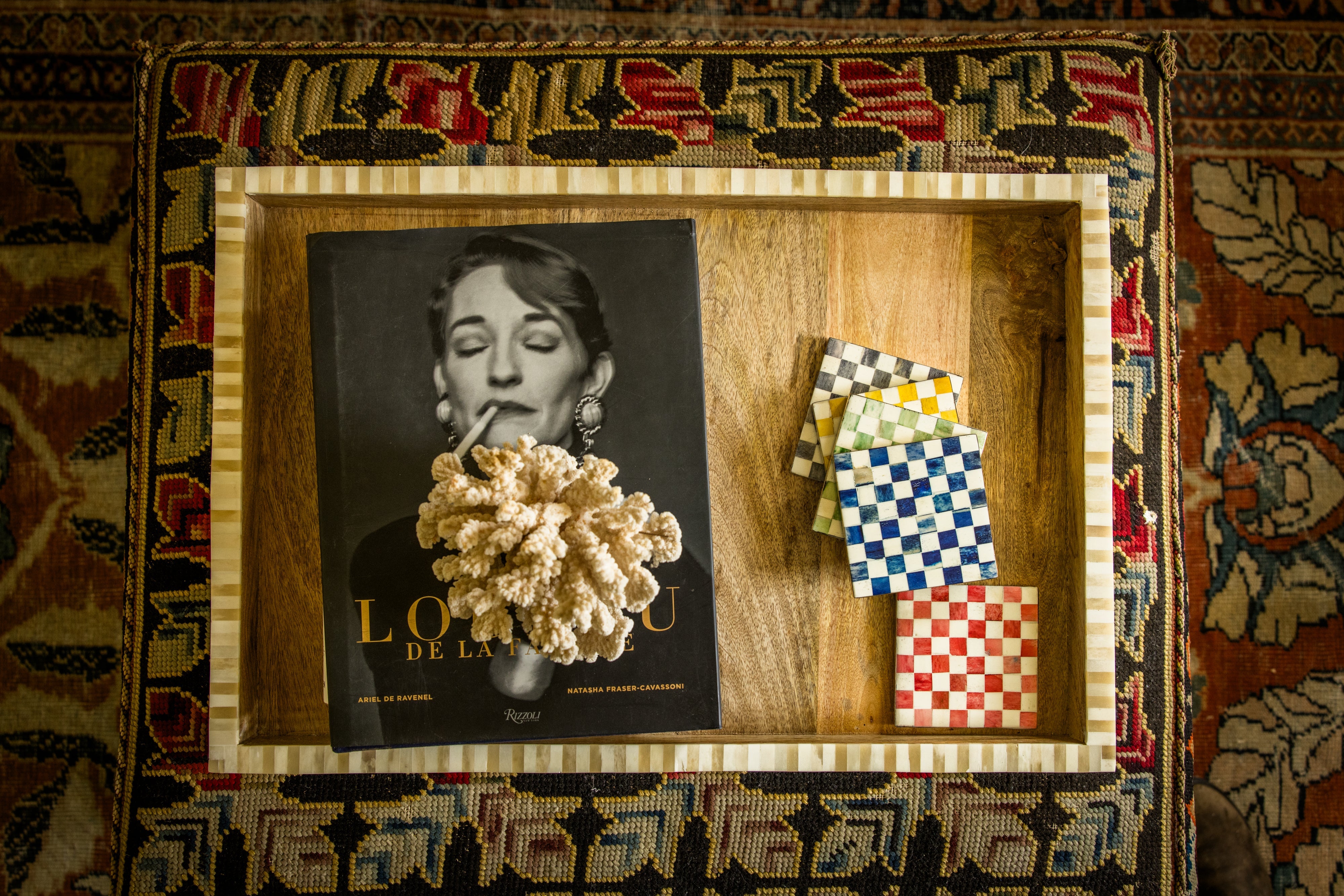 Set of Coasters | Inlay Chequered| Multi Coloured