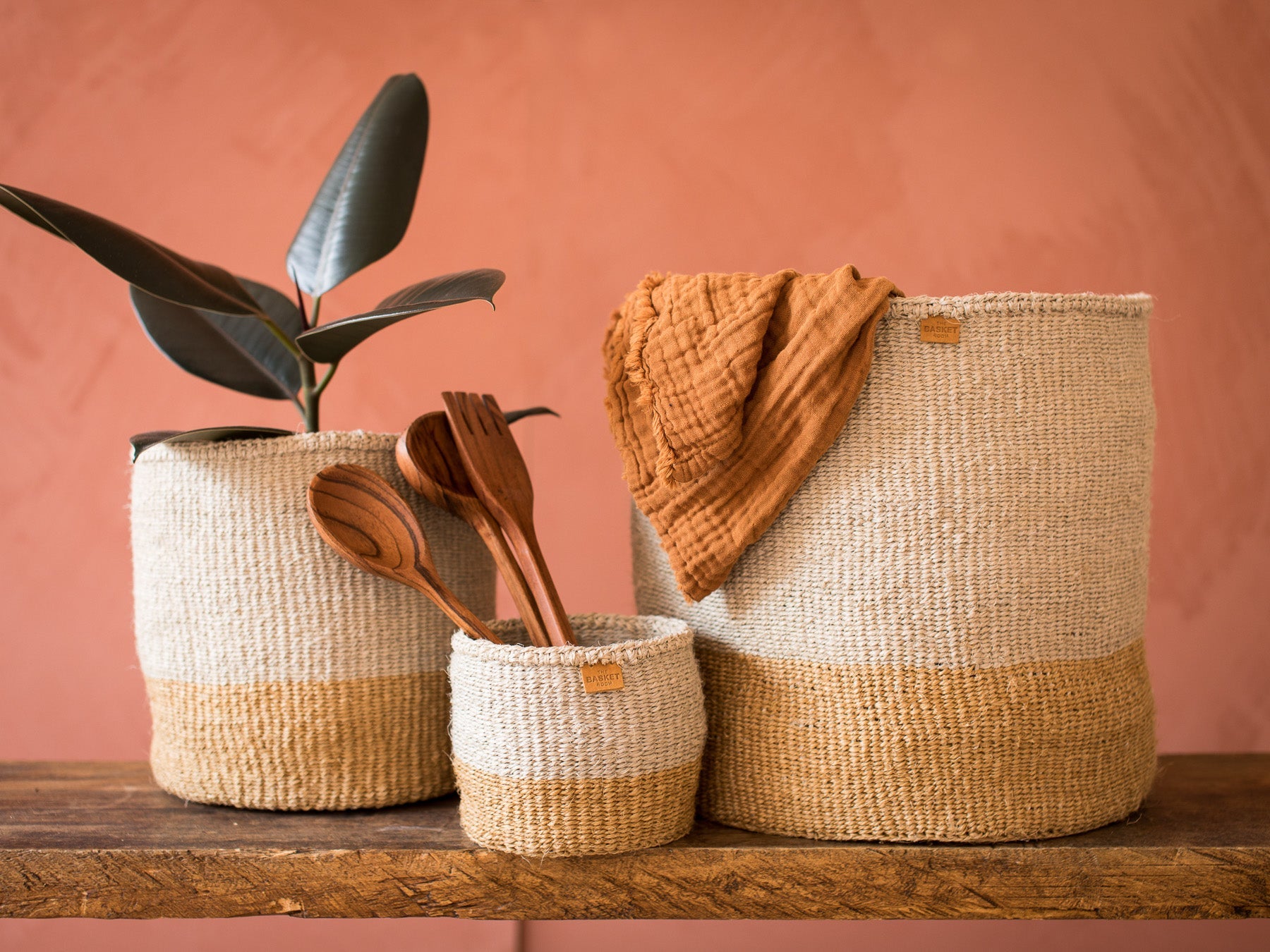 Mbili Two Tone Woven Storage Basket