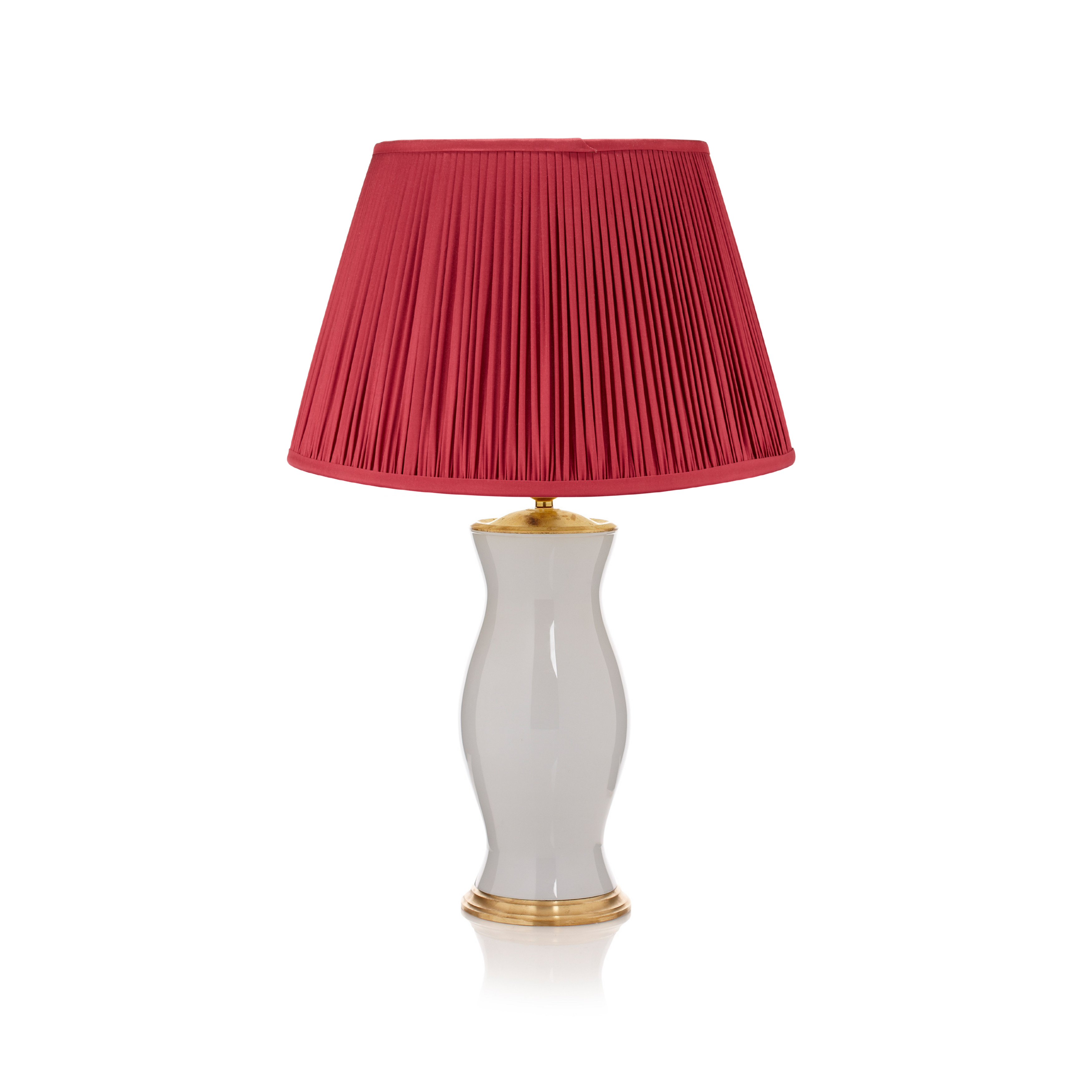 PLEATED SILK LAMPSHADE IN RASPBERRY