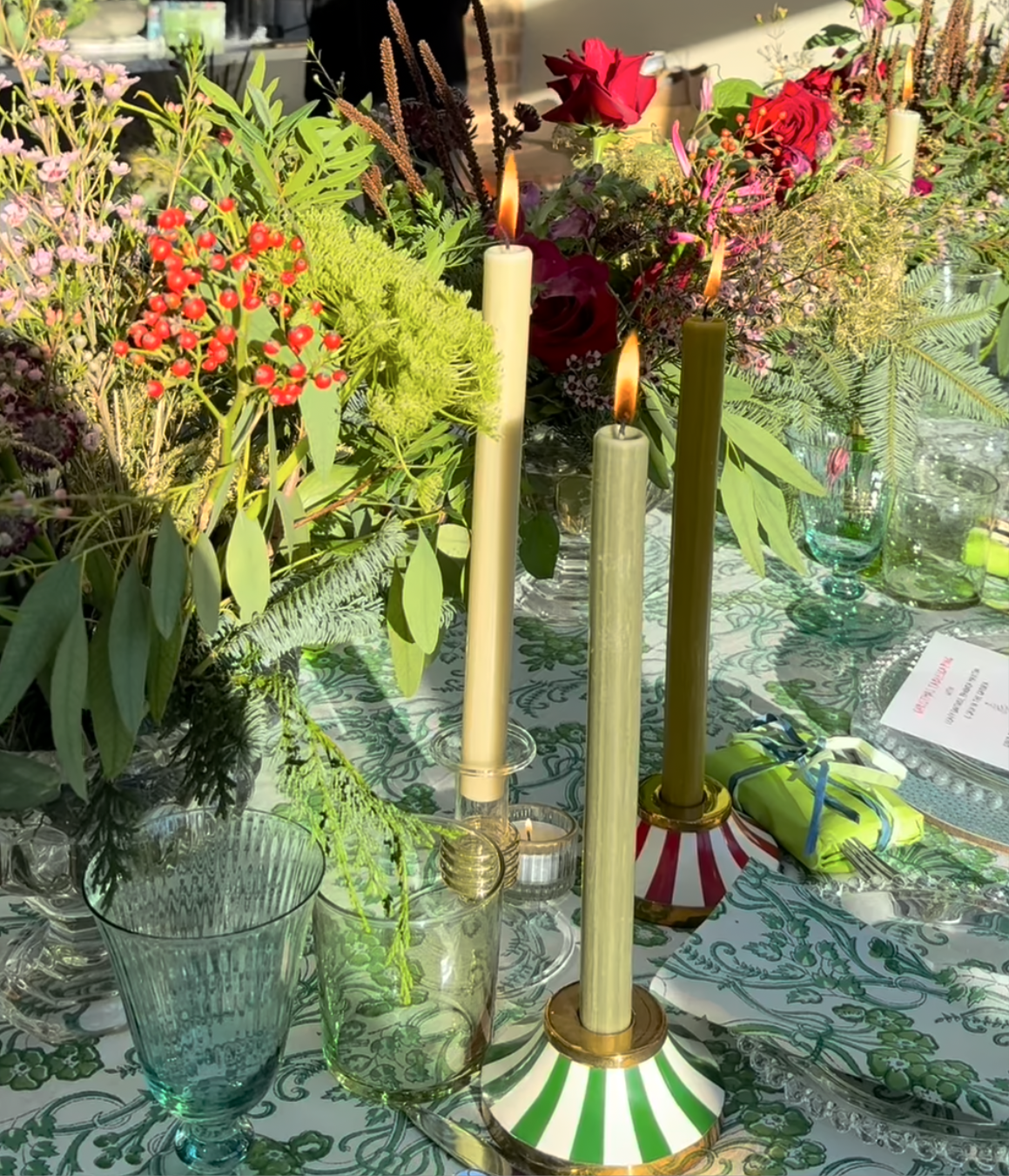 Circus Candleholder | Red | Striped